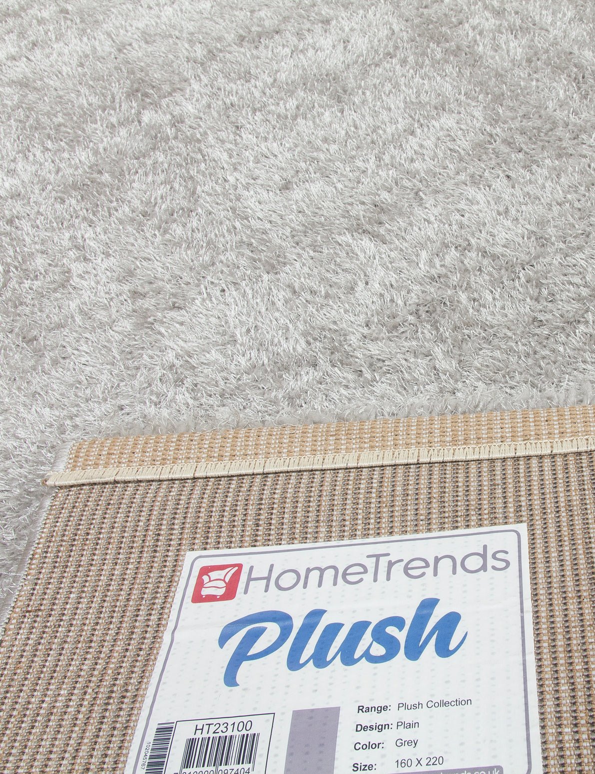 Plush Shaggy Rugs Light Grey