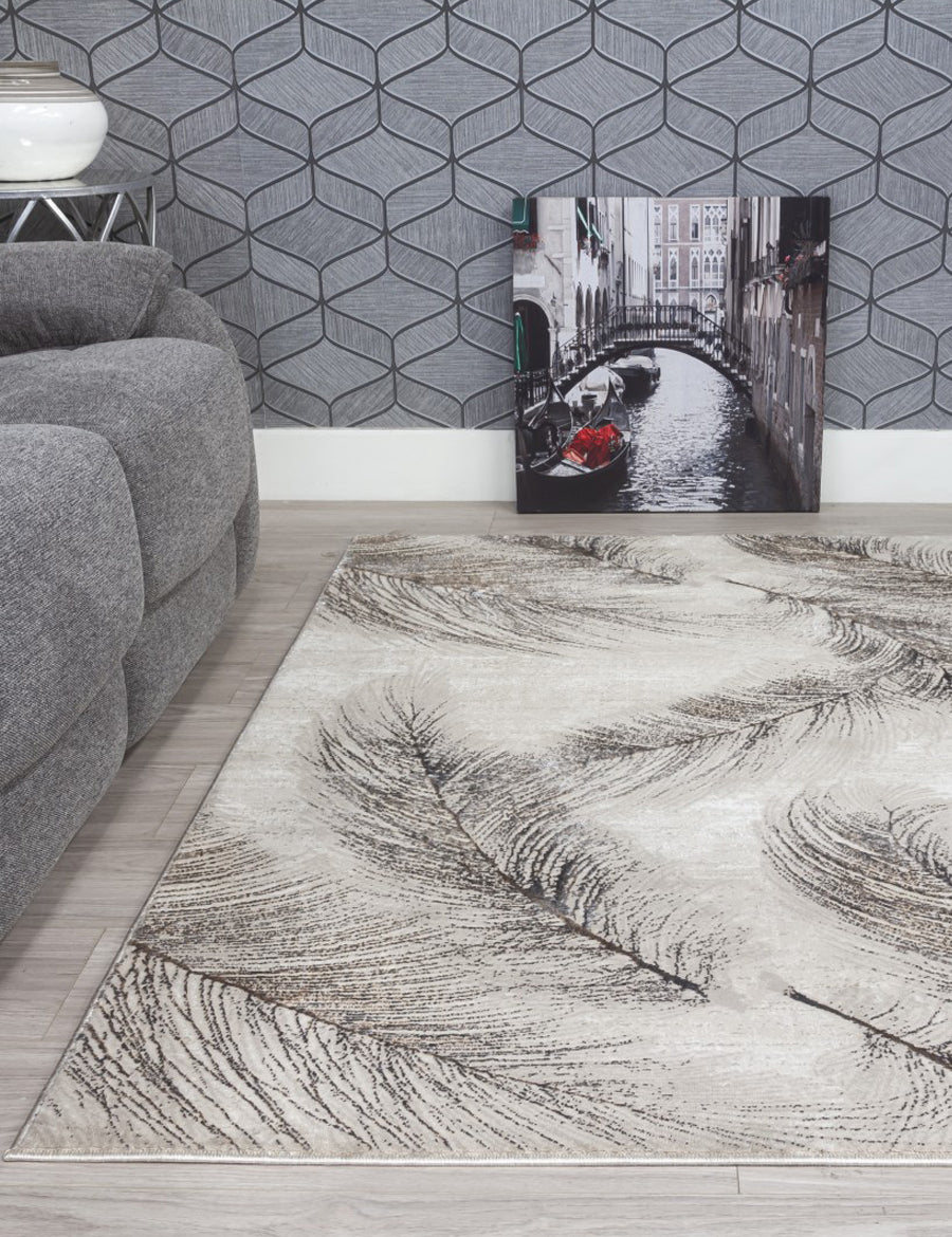 Boutique Plumes Beige Rugs