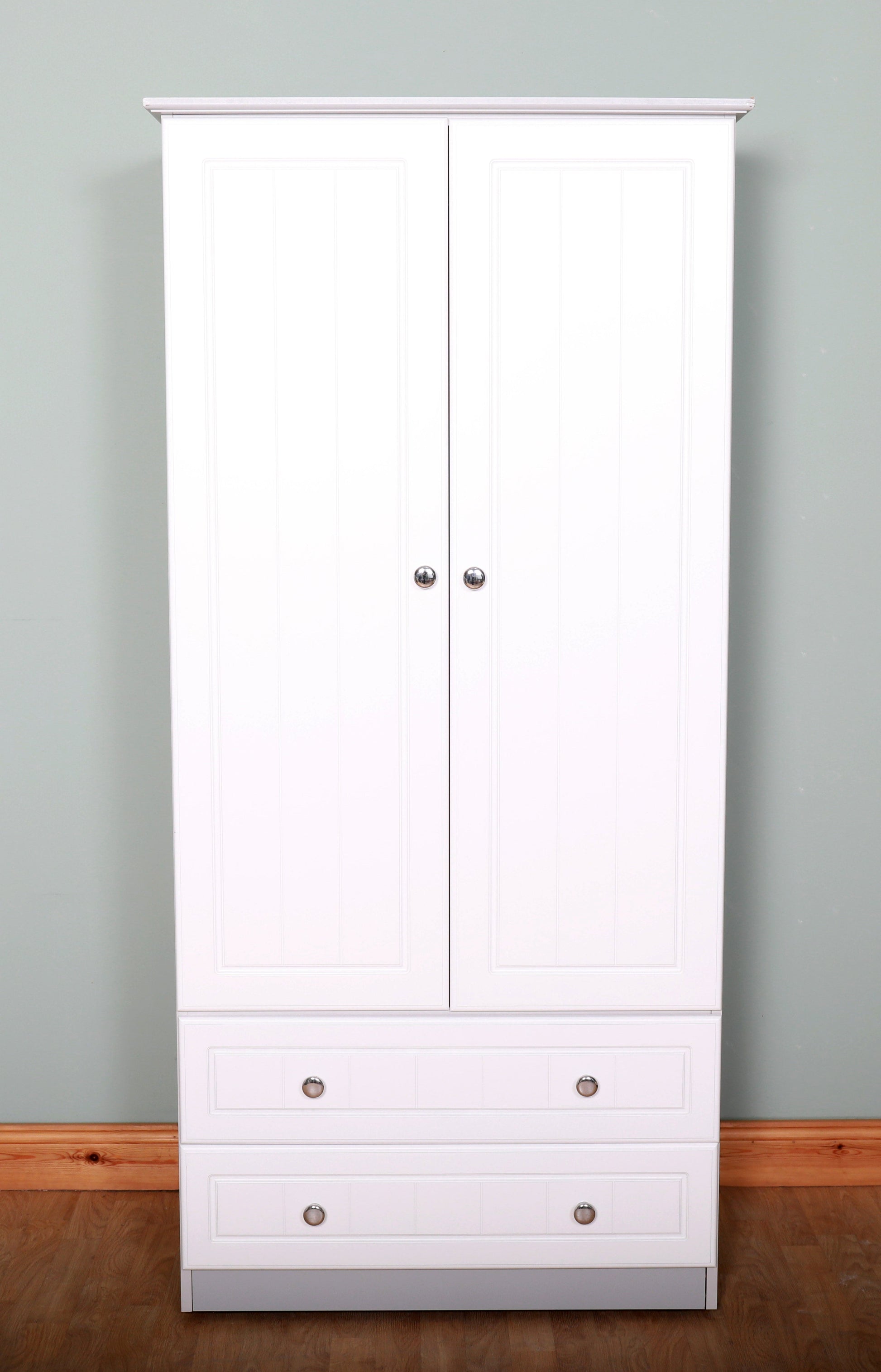 Millwood Solid Two Door with 2 Drawers Wardrobe.