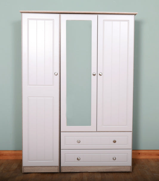 Millwood Solid Three Door 2 Drawers Wardrobe.
