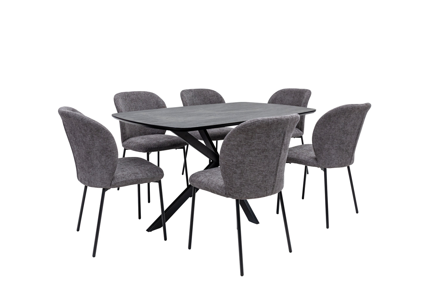 Nero 1.5m Charcoal Stone Dining Table