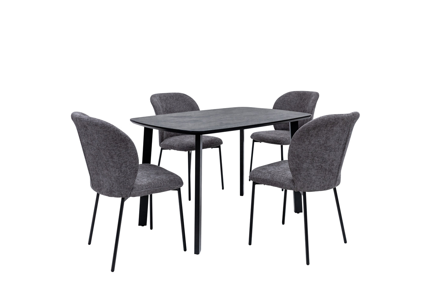Nero 1.2m Charcoal Stone Dining Table