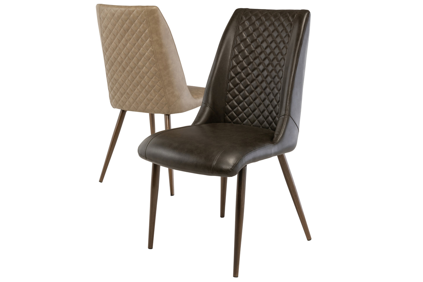 Savoy Taupe PU/Brushed Brass Leg Dining Chair