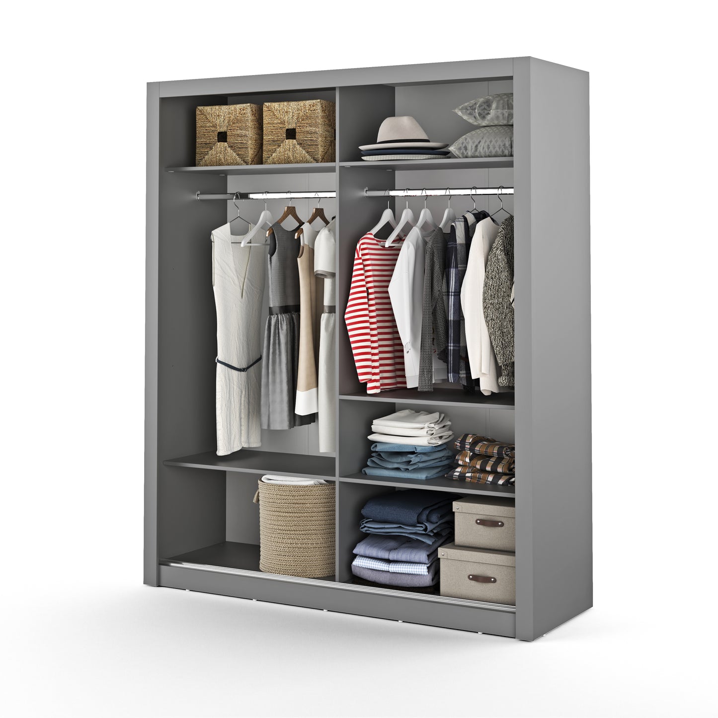 Boston White Sliding Door Wardrobe 203cm