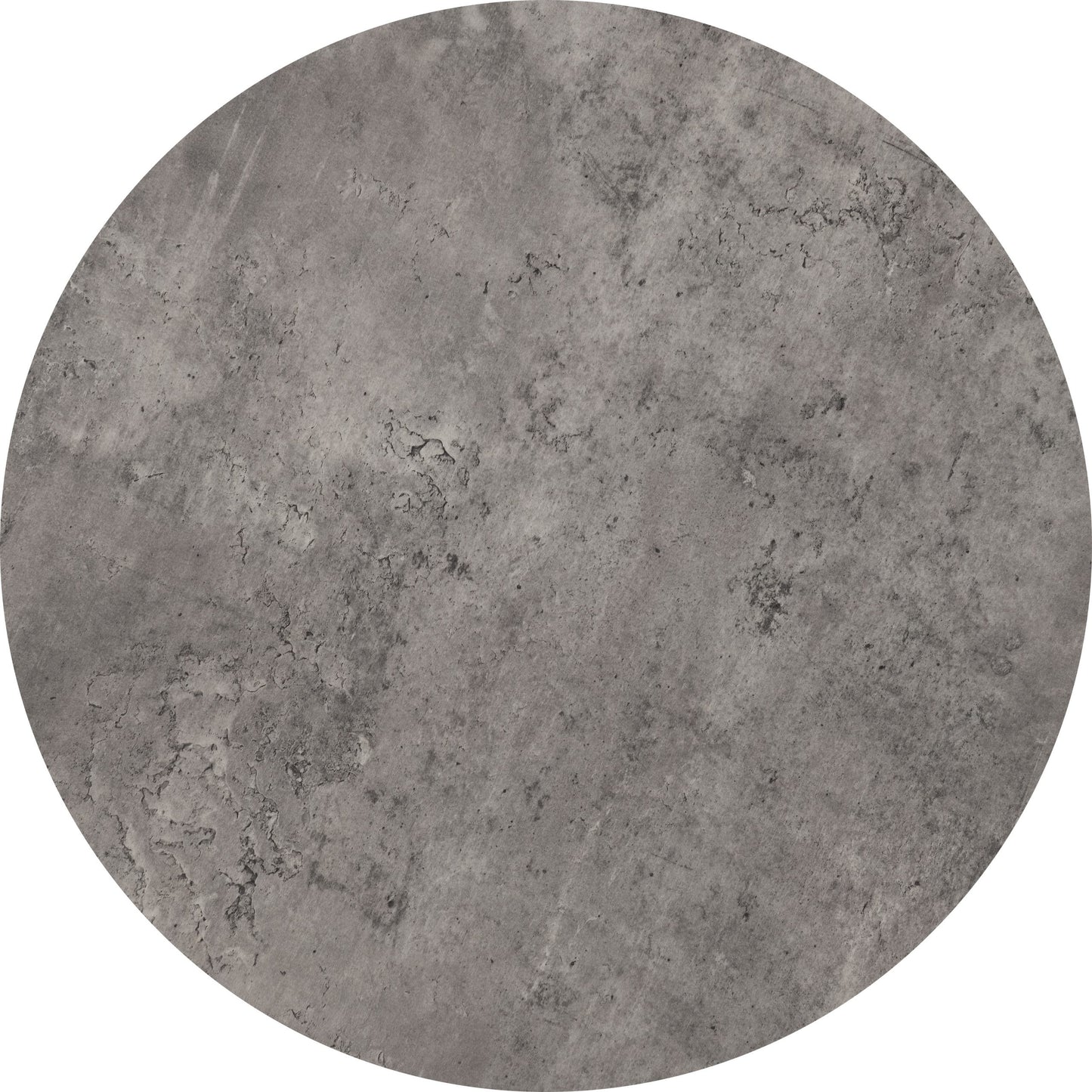 Round concrete tile with a gray and brown pattern on a white background
