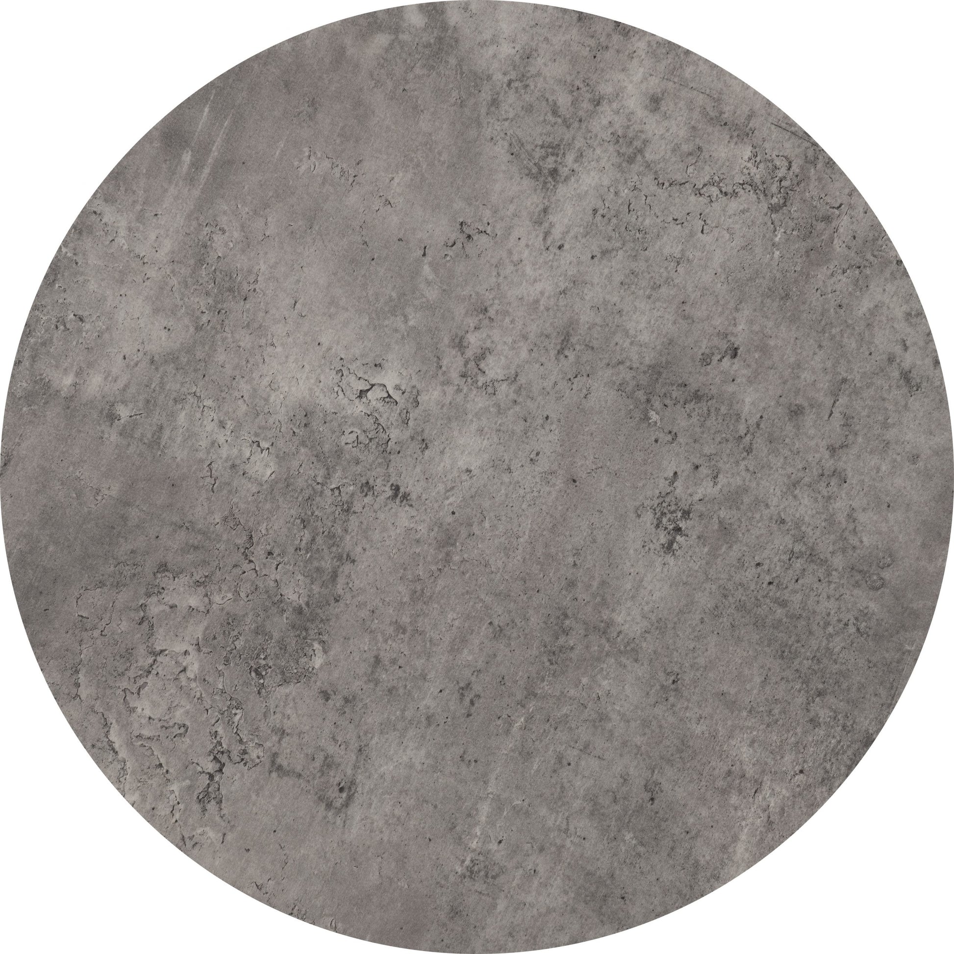 Round concrete tile with a gray and brown pattern on a white background
