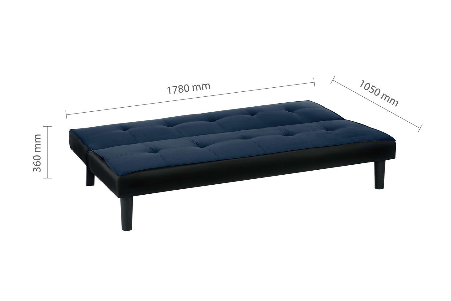 Aurora Midnight Blue Fabric Sofa Bed