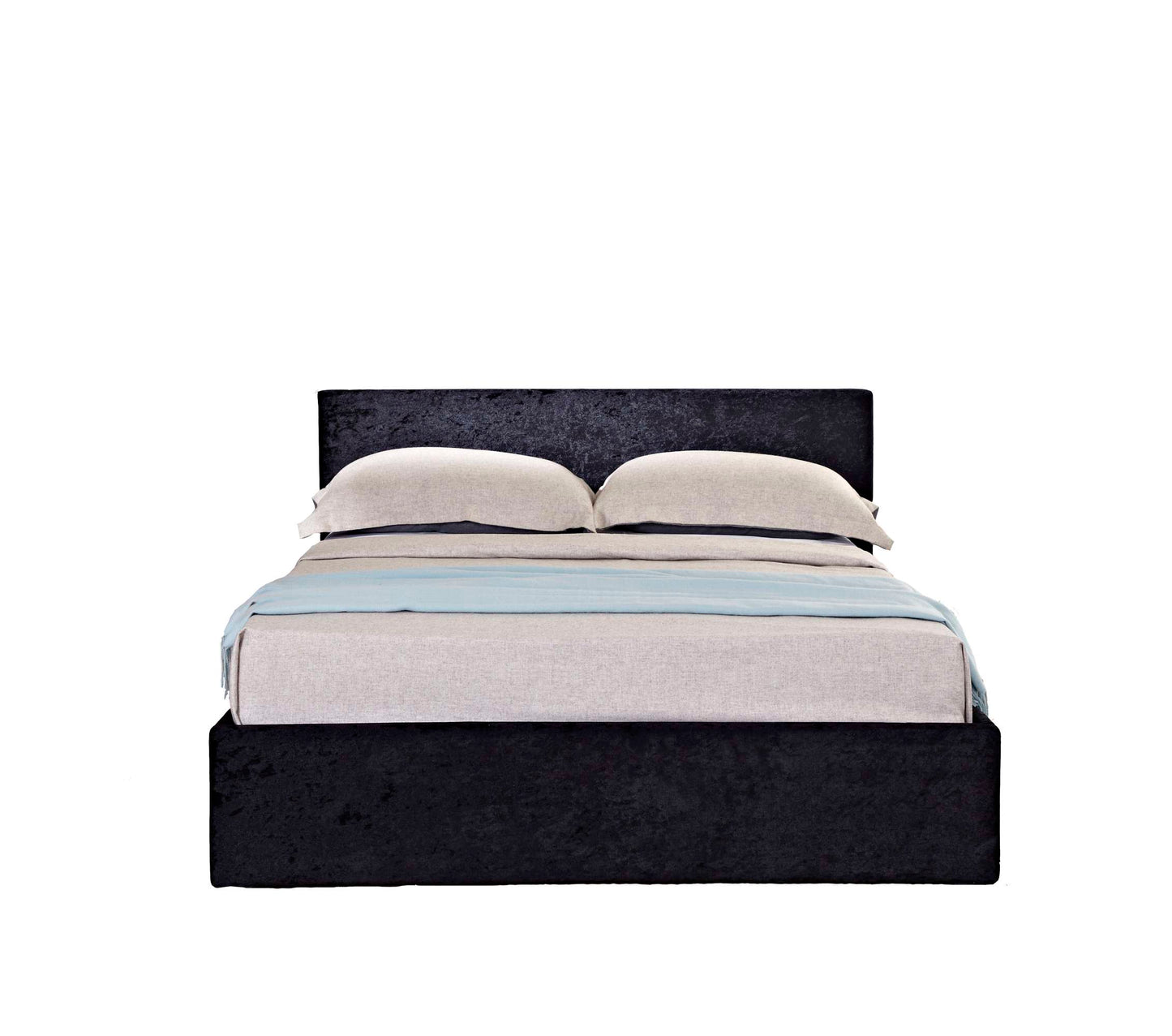 Berlin Black Crushed Velvet Ottoman Storage Bed