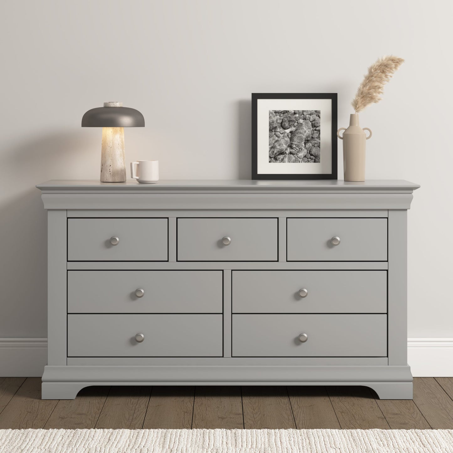 Bordeaux 3+2 Drawer Chest Pebble Grey
