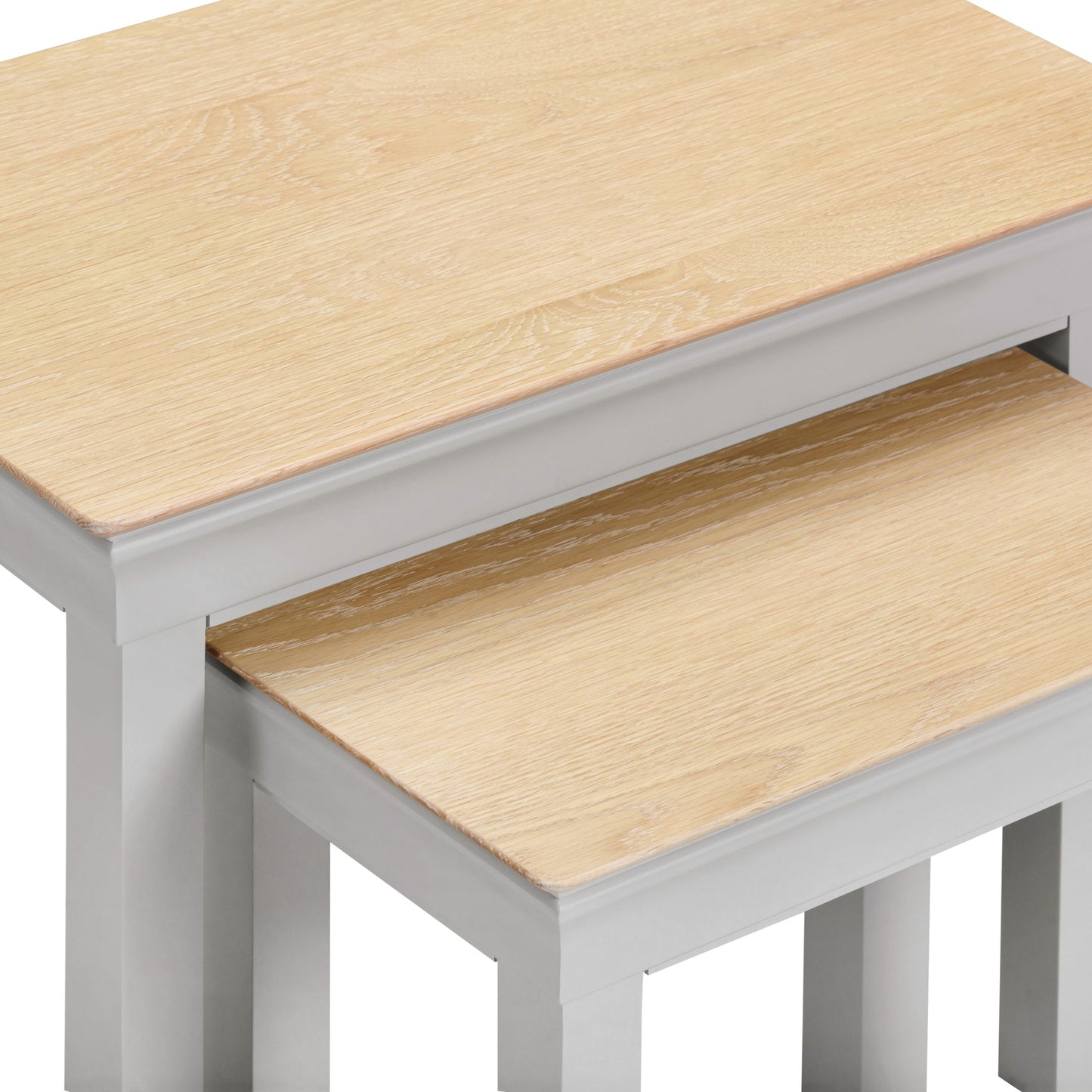 Bordeaux Nest of 2 Tables Pebble Grey/Oak