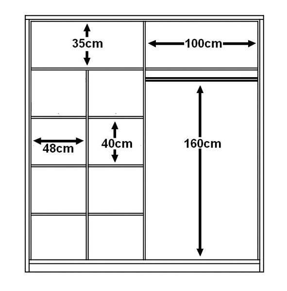 Boston Sliding Door Wardrobe 203cm