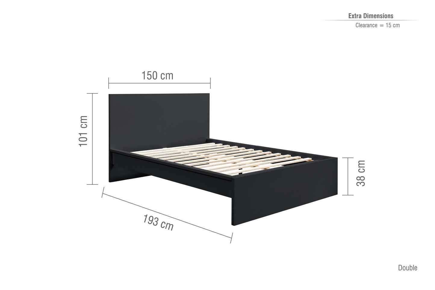 Oslo Black Wooden Bed