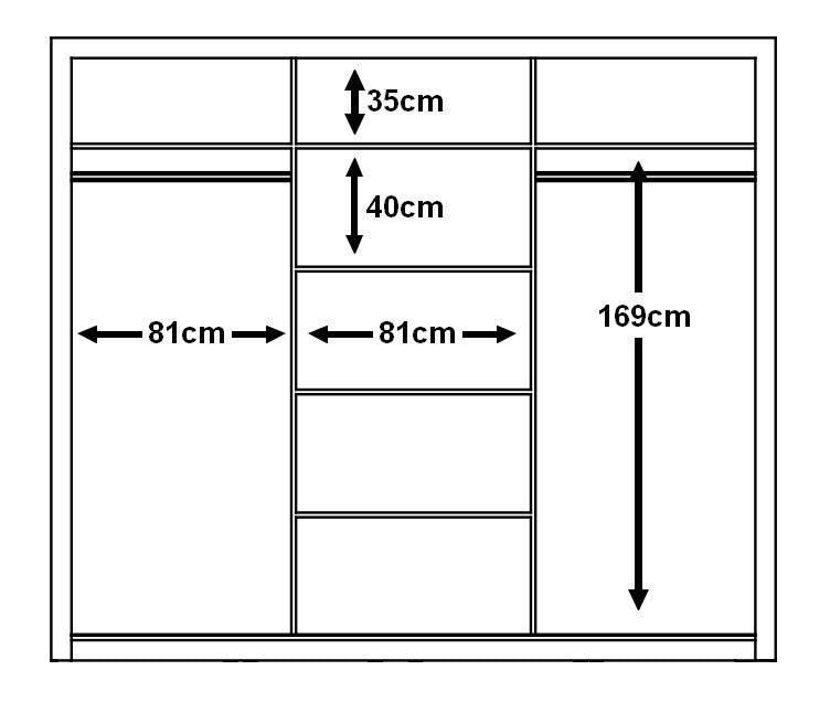 Boston Sliding Door Wardrobe 250cm.