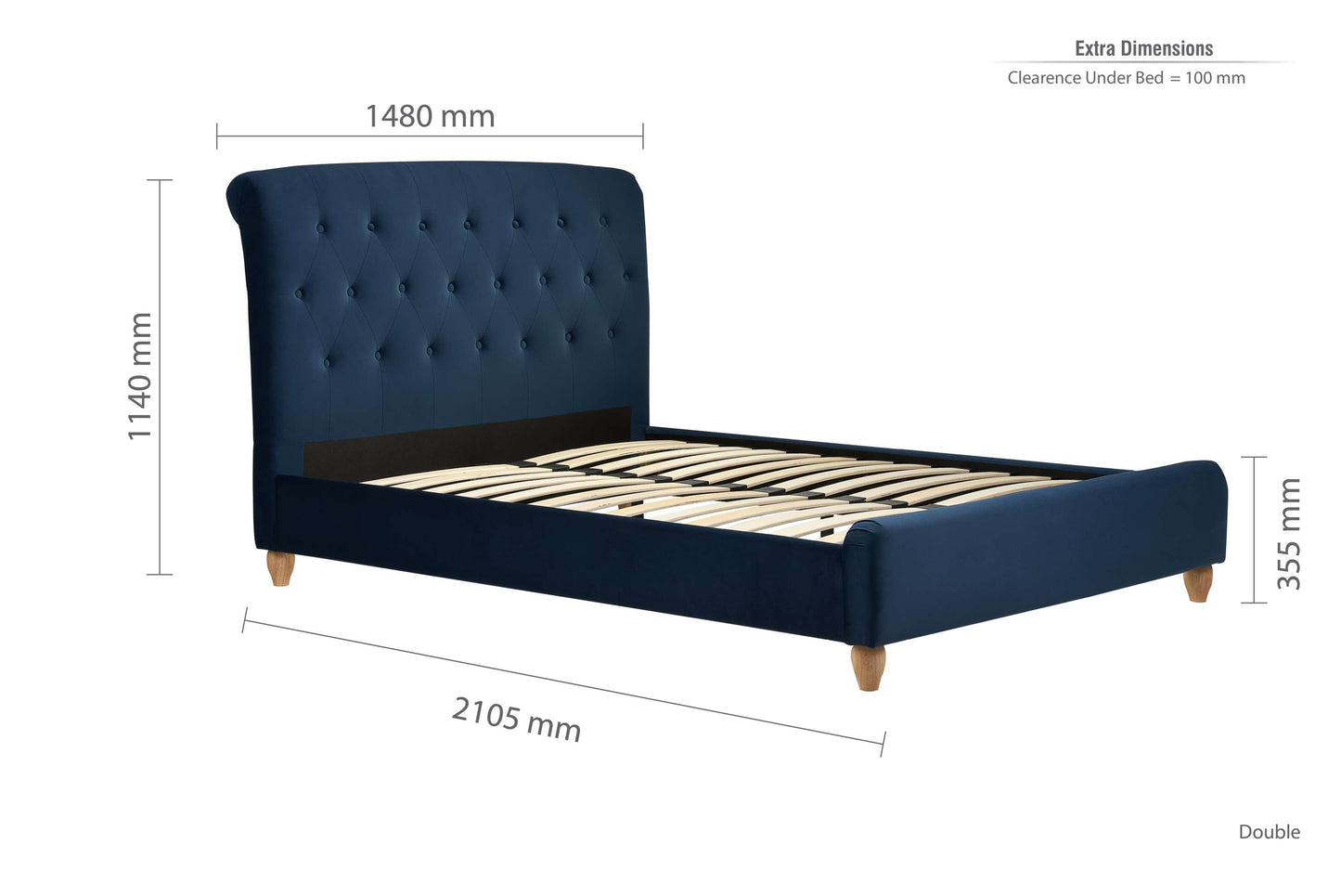 Brompton Blue Fabric Bed