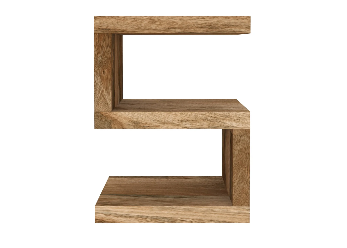 Cube Mango Solid Wood S Shape Lamp / Side Table