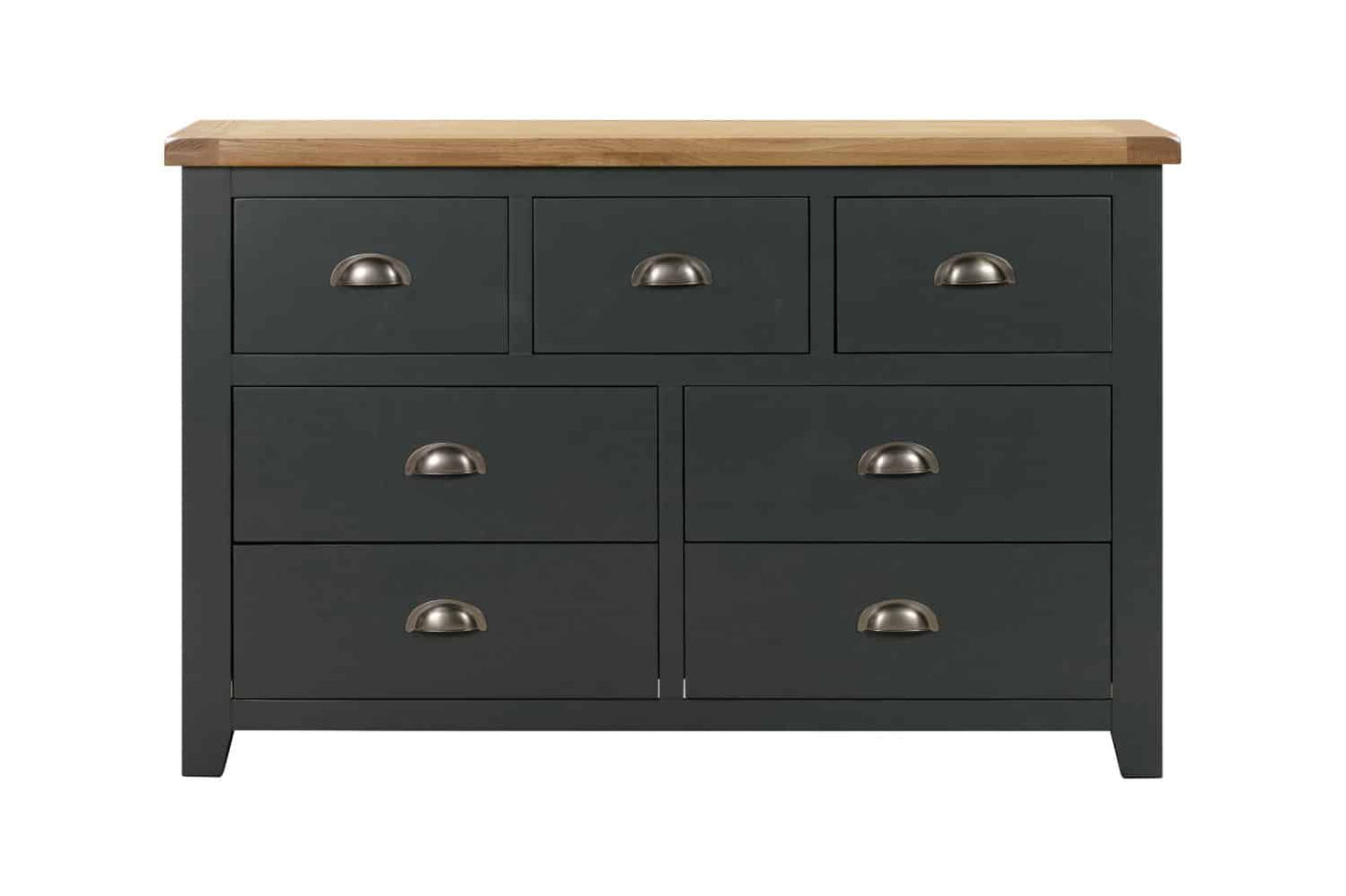 Capri Navy Grey & Oak 3 Over 4 Drawer Chest