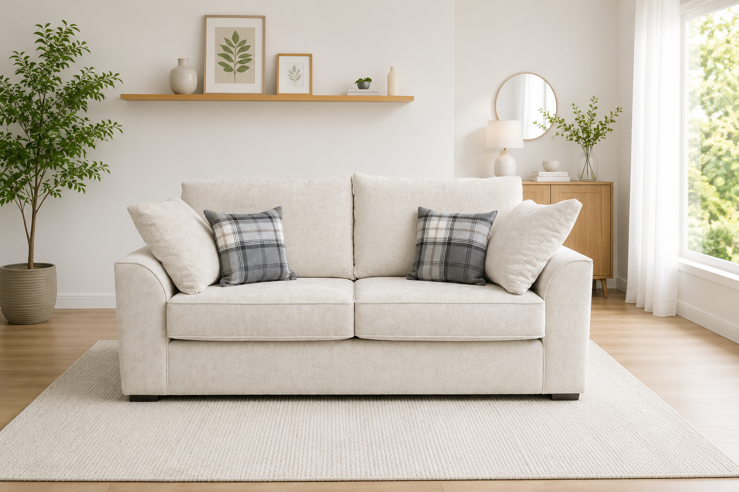 Ashley Fabric 2 Seater Sofa - Handmade Locally