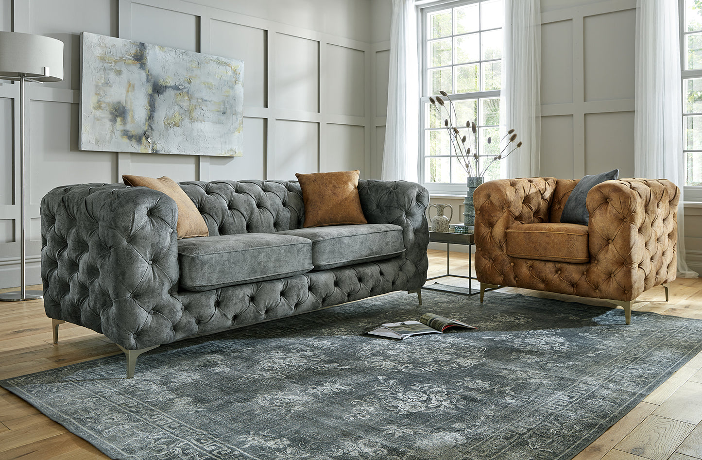 Dakota Fabric 3 Seater Sofa