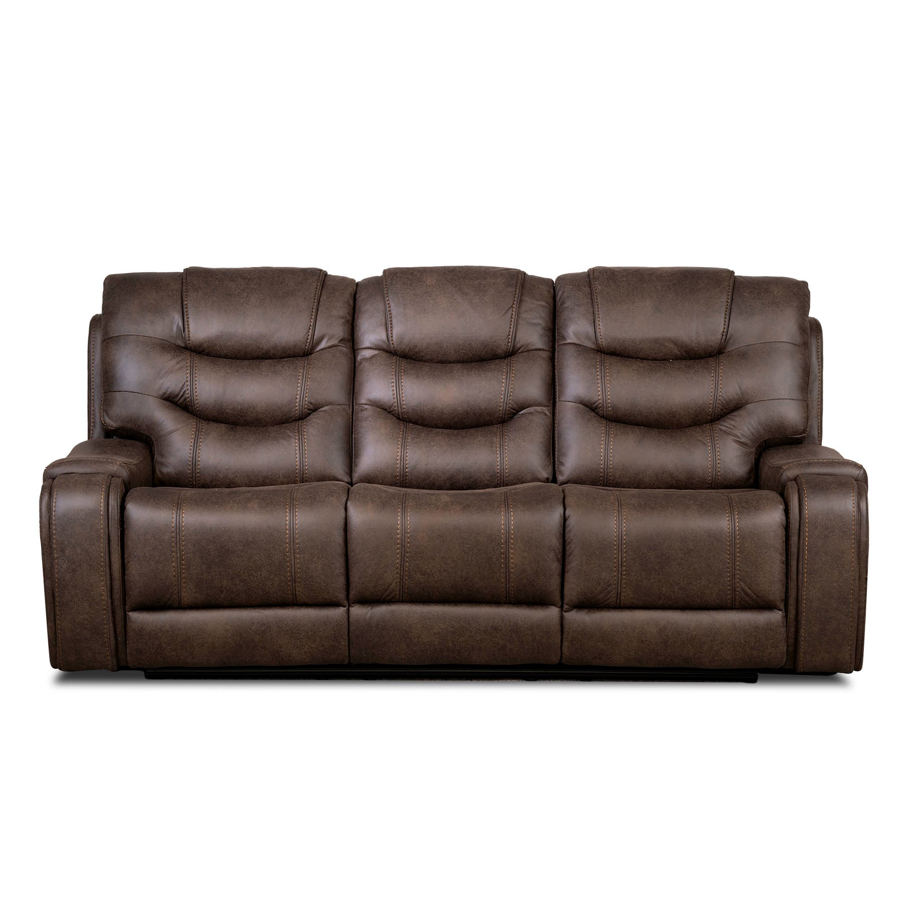 Brown  Fabric recliner sofa on a white background