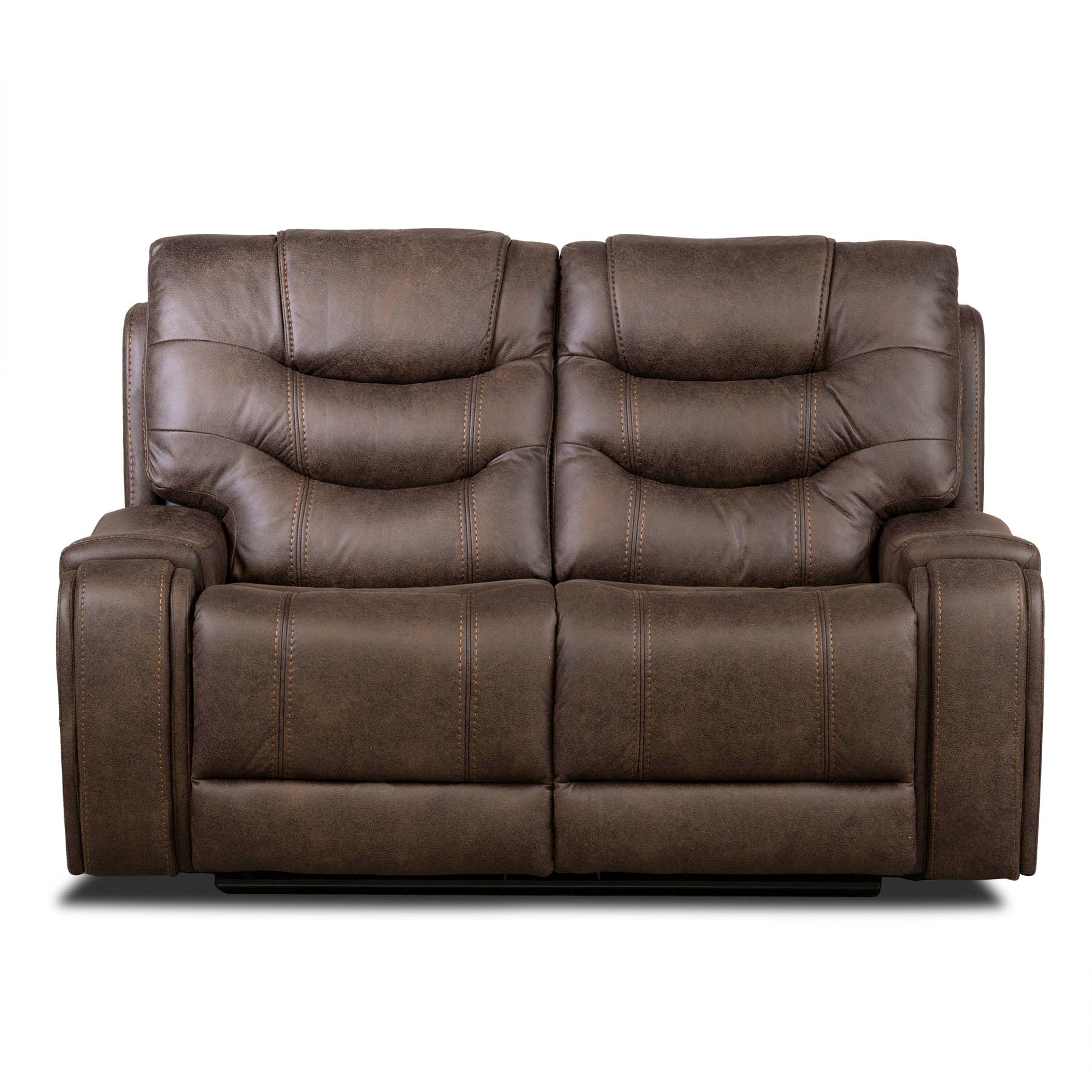 Brown  Fabric recliner sofa on a white background