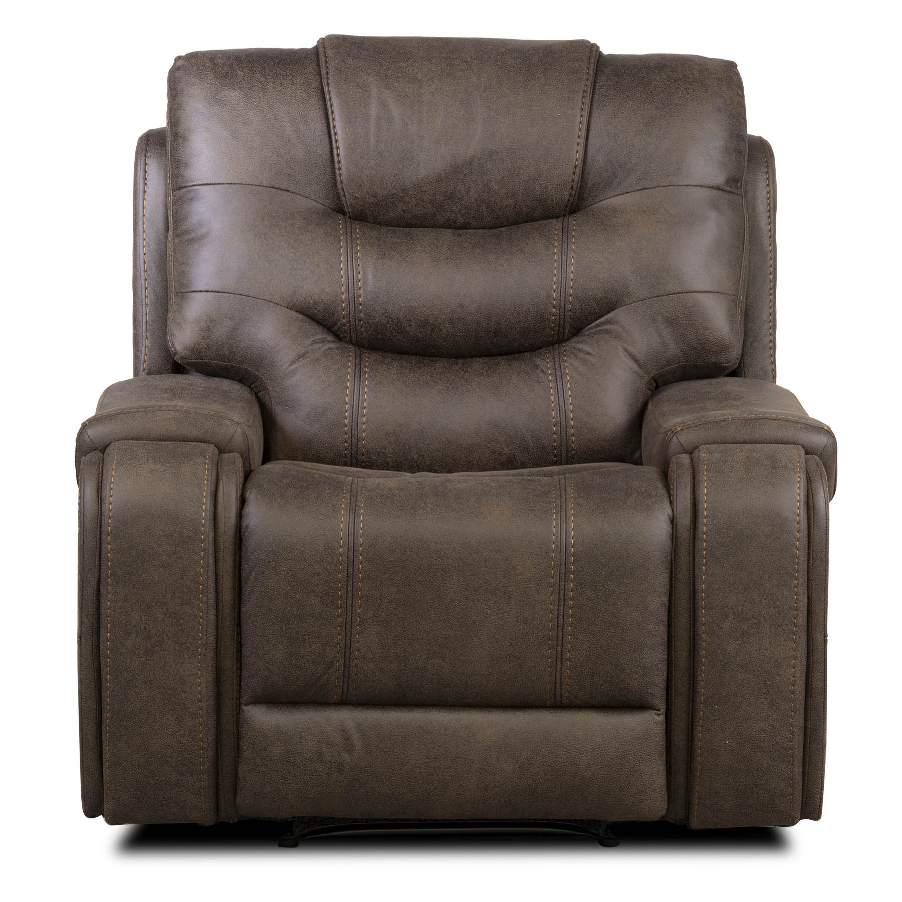 Brown Fabric recliner sofa on a white background