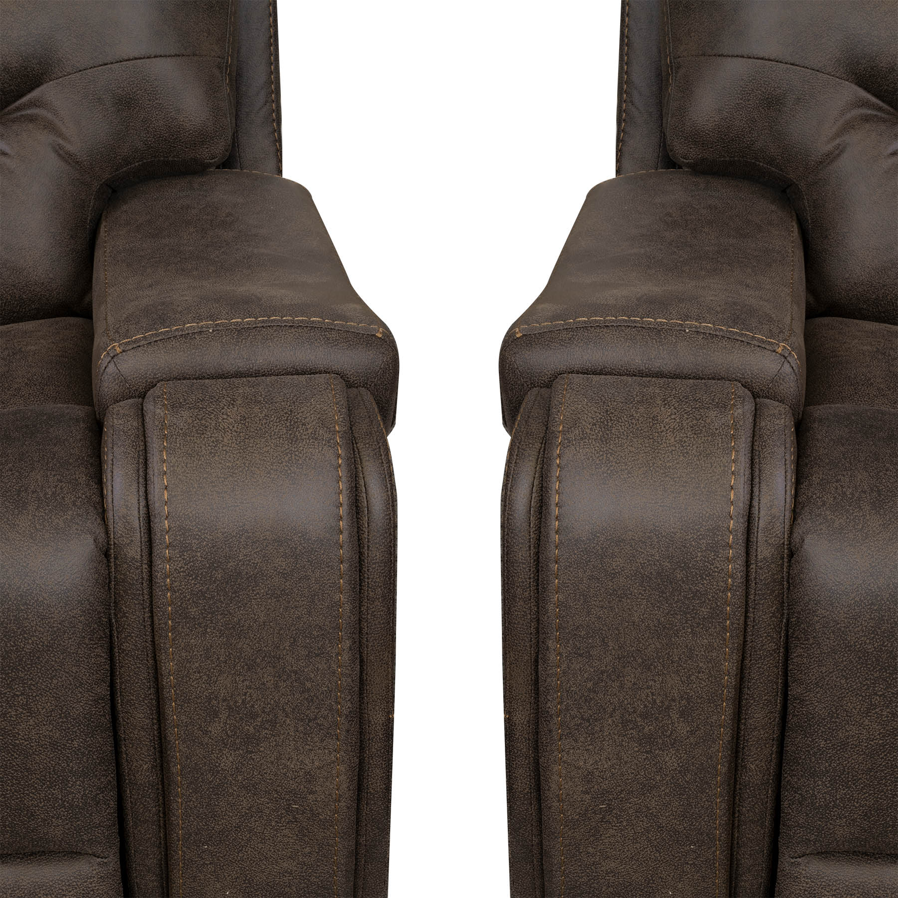 Brown  Fabric recliner sofa on a white background
