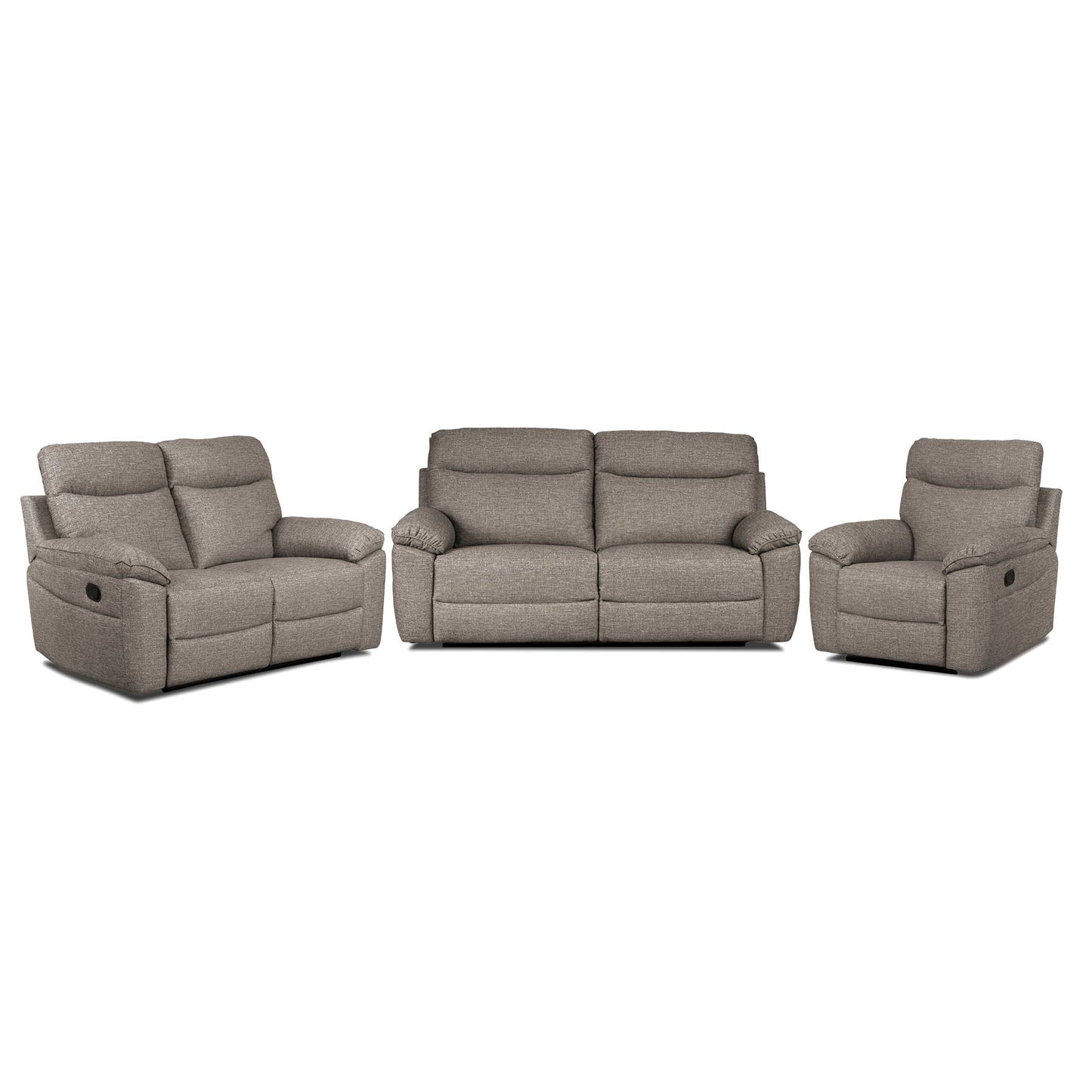 Dunluce Recliner Sofas - Brown Fabric