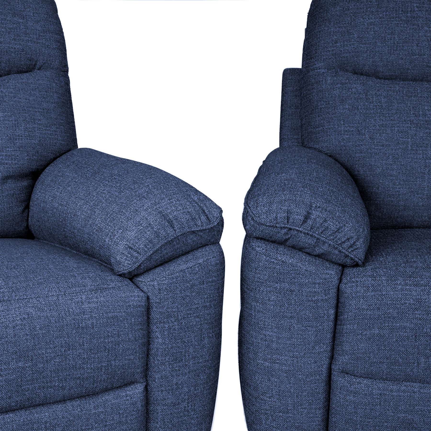Dark Blue recliner sofa on a white background