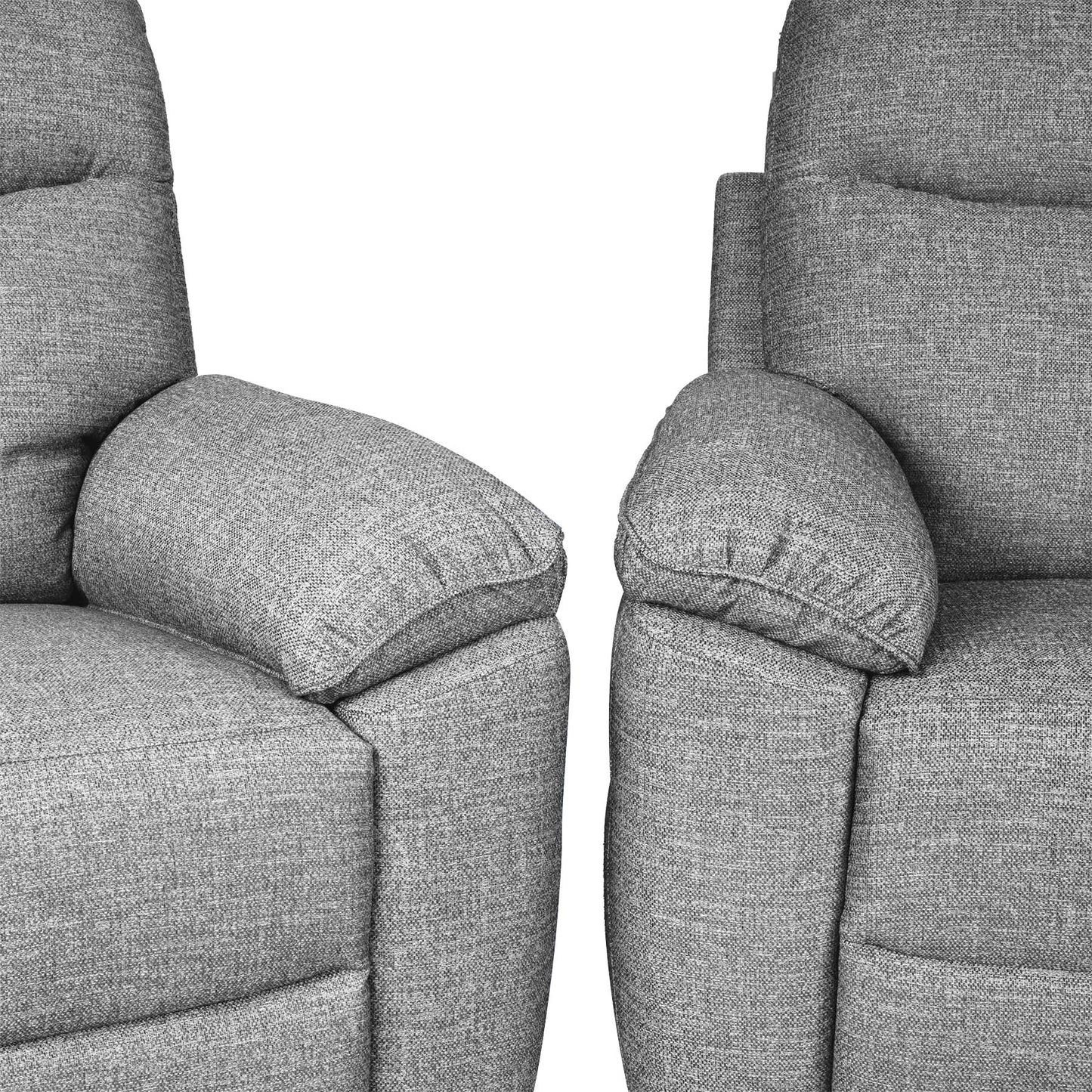 Dunluce Recliner Sofas - Light Grey Fabric