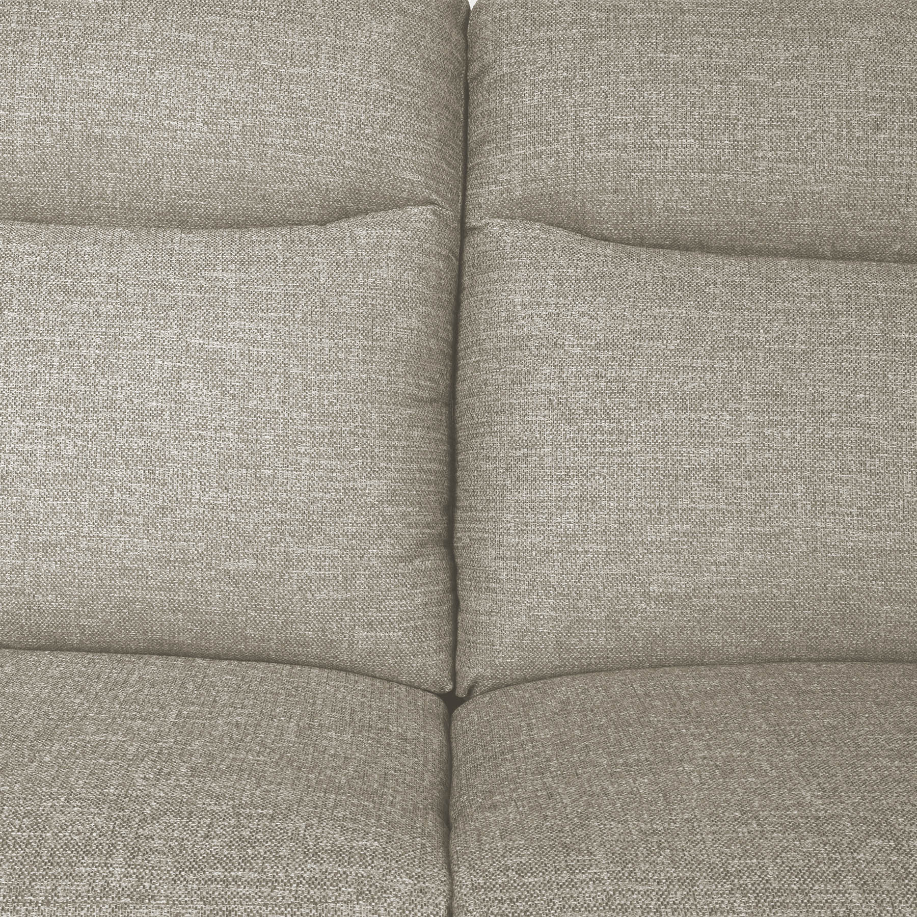 Close-up of a oatmeal upholstered sofa corner
