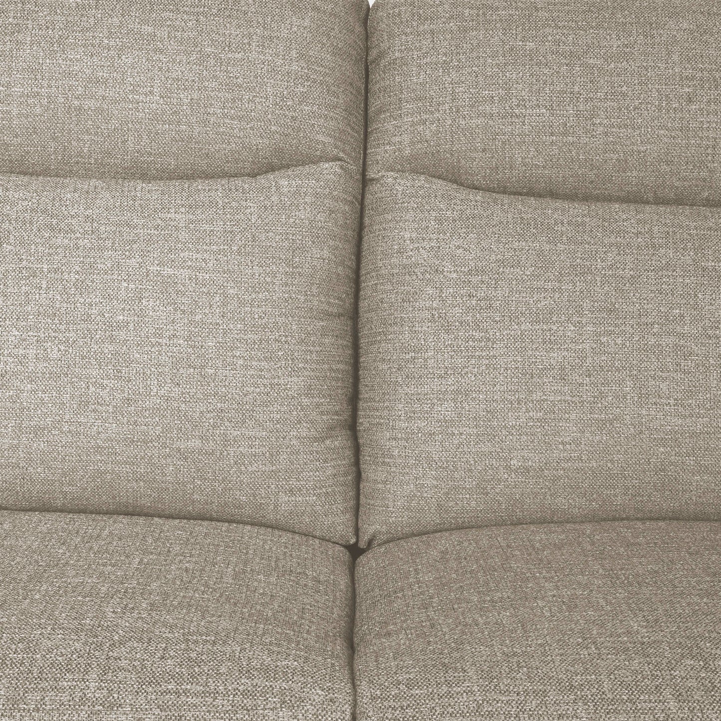 Close-up of a oatmeal upholstered sofa corner