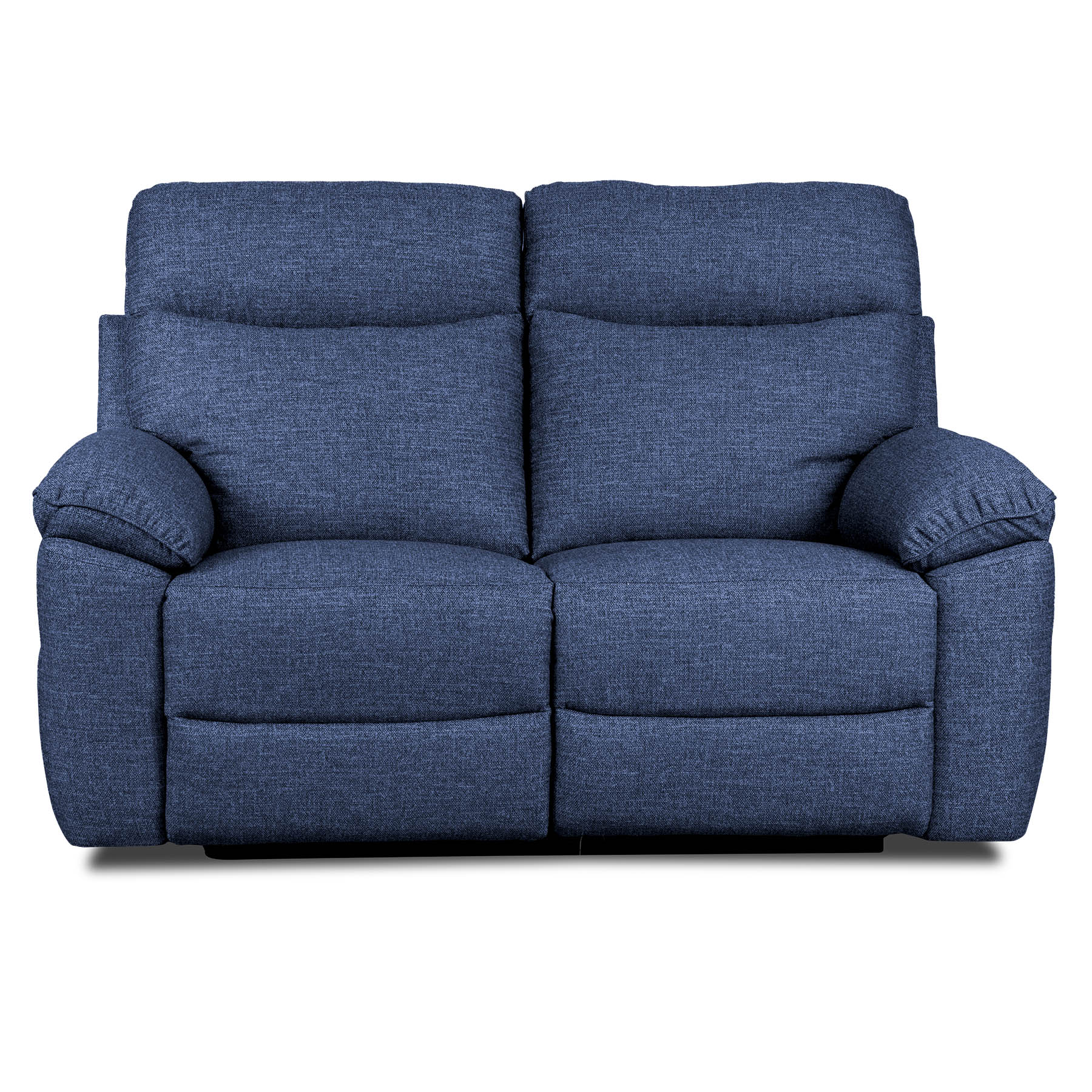 Blue reclining sofa on a white background