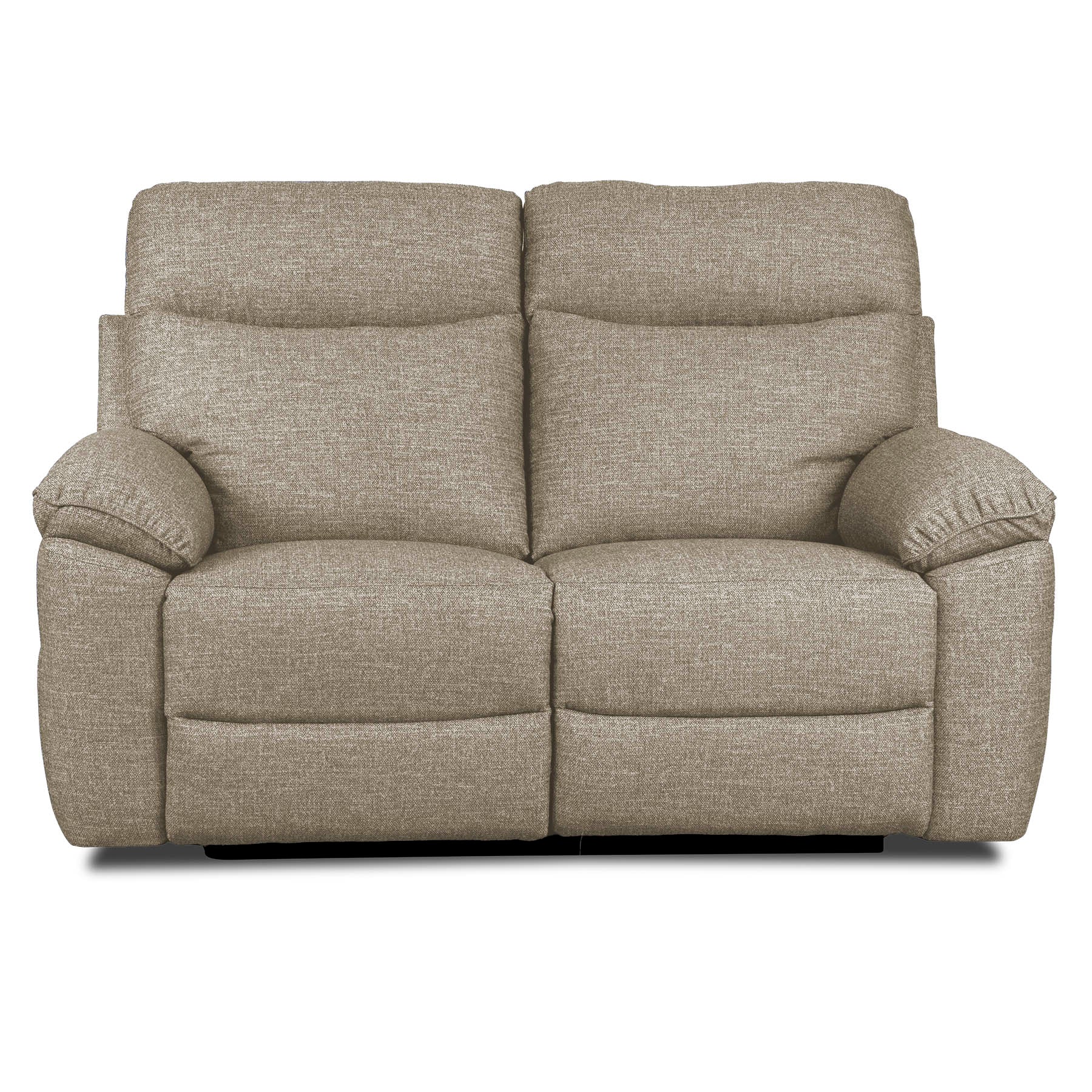 oatmeal fabric recliner sofa on a white background