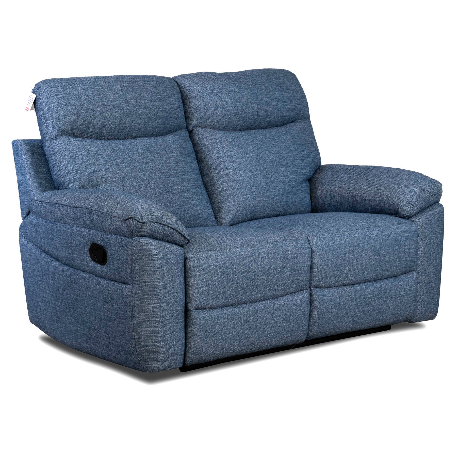 Blue reclining sofa on a white background