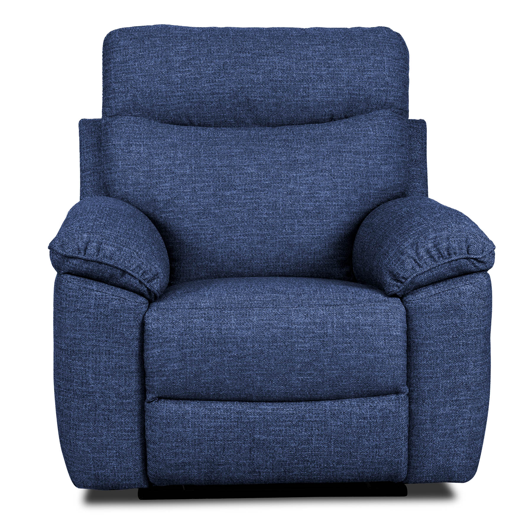 Blue recliner chair on a white background
