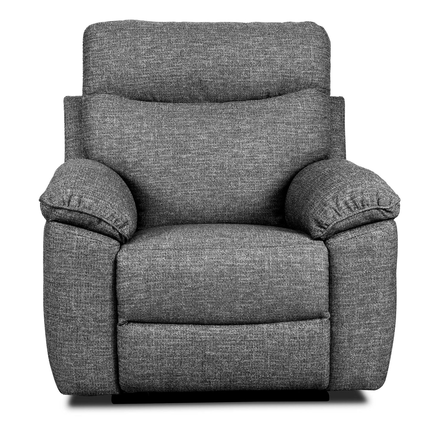 Gray recliner chair on a white background