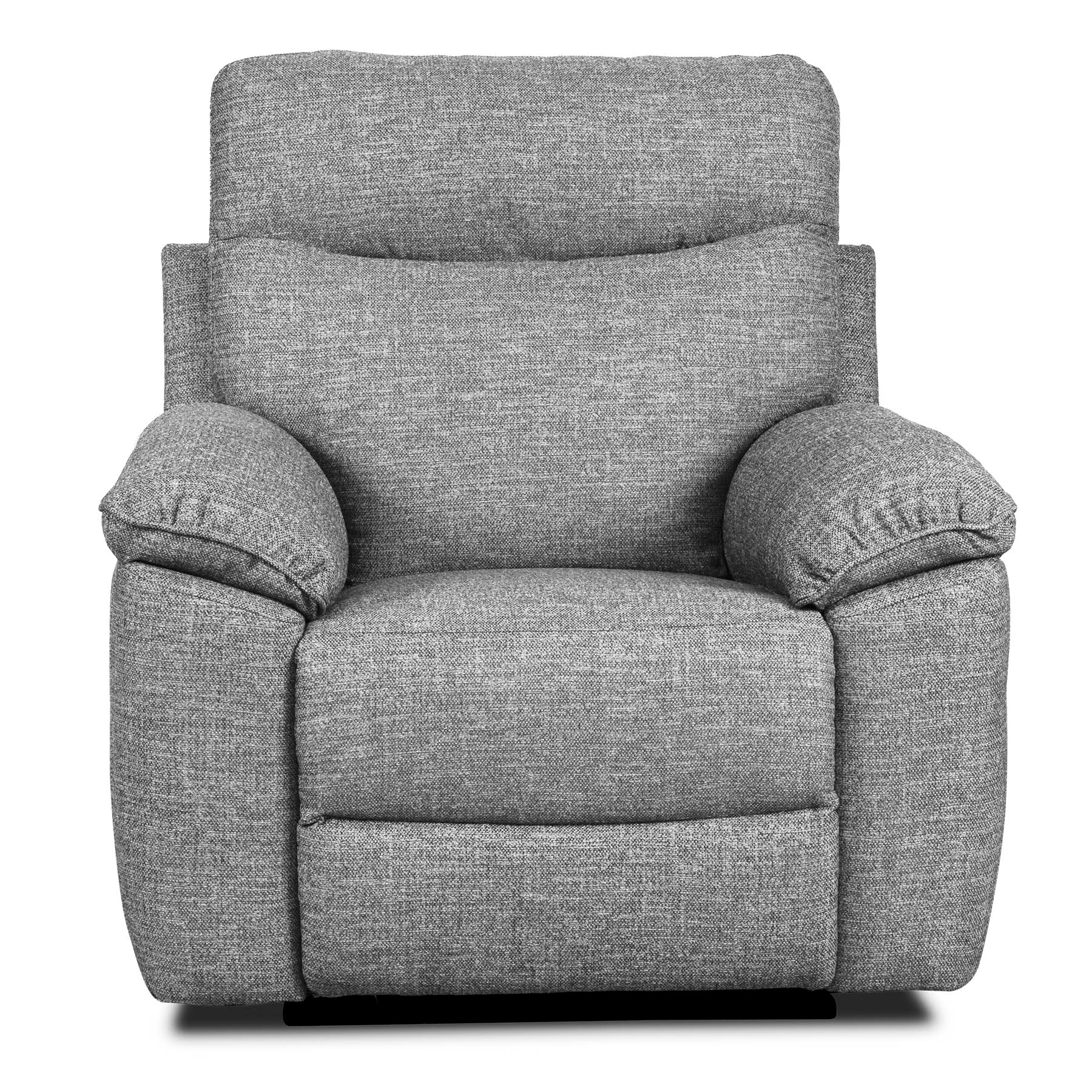 Gray recliner chair on a white background