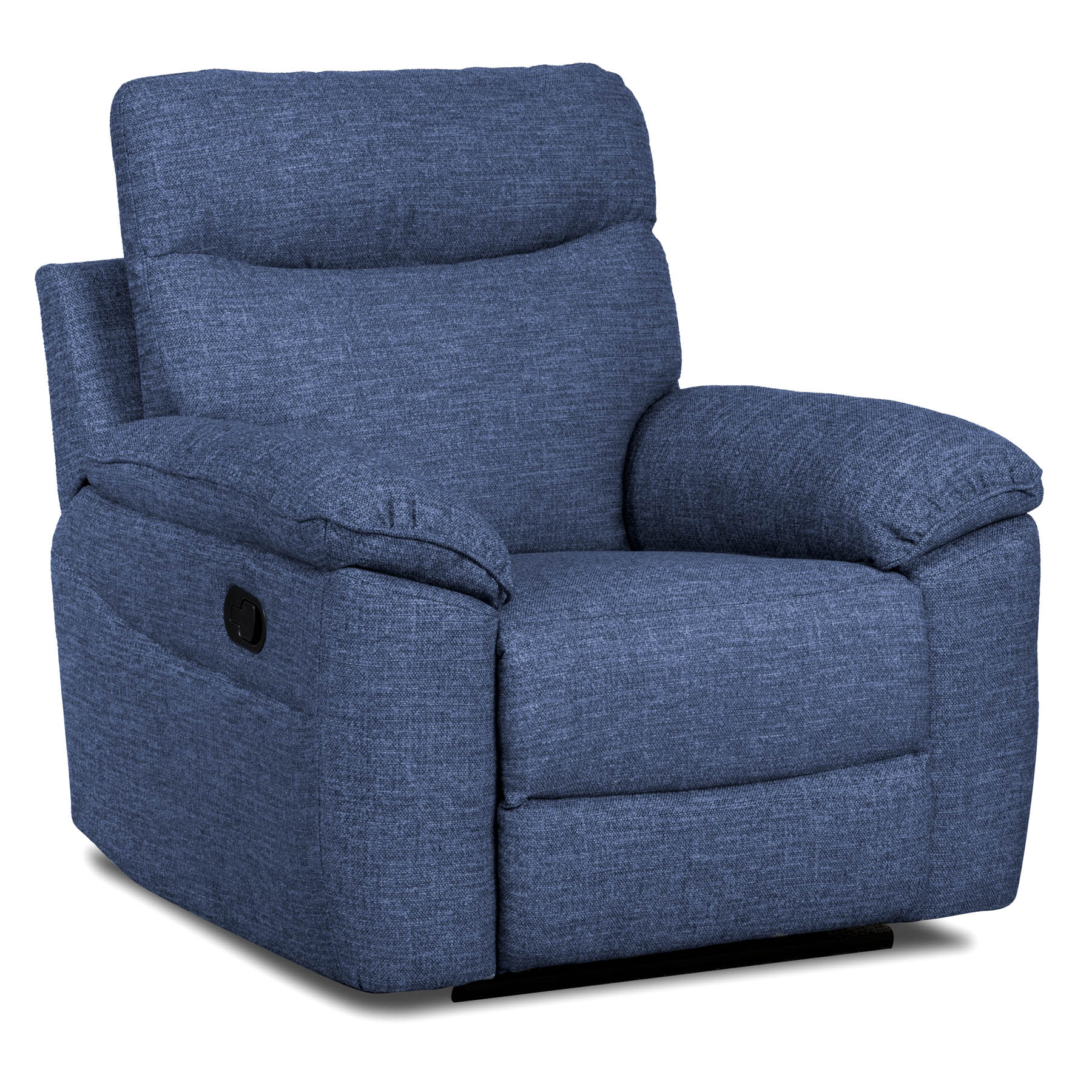 Blue recliner chair on a white background