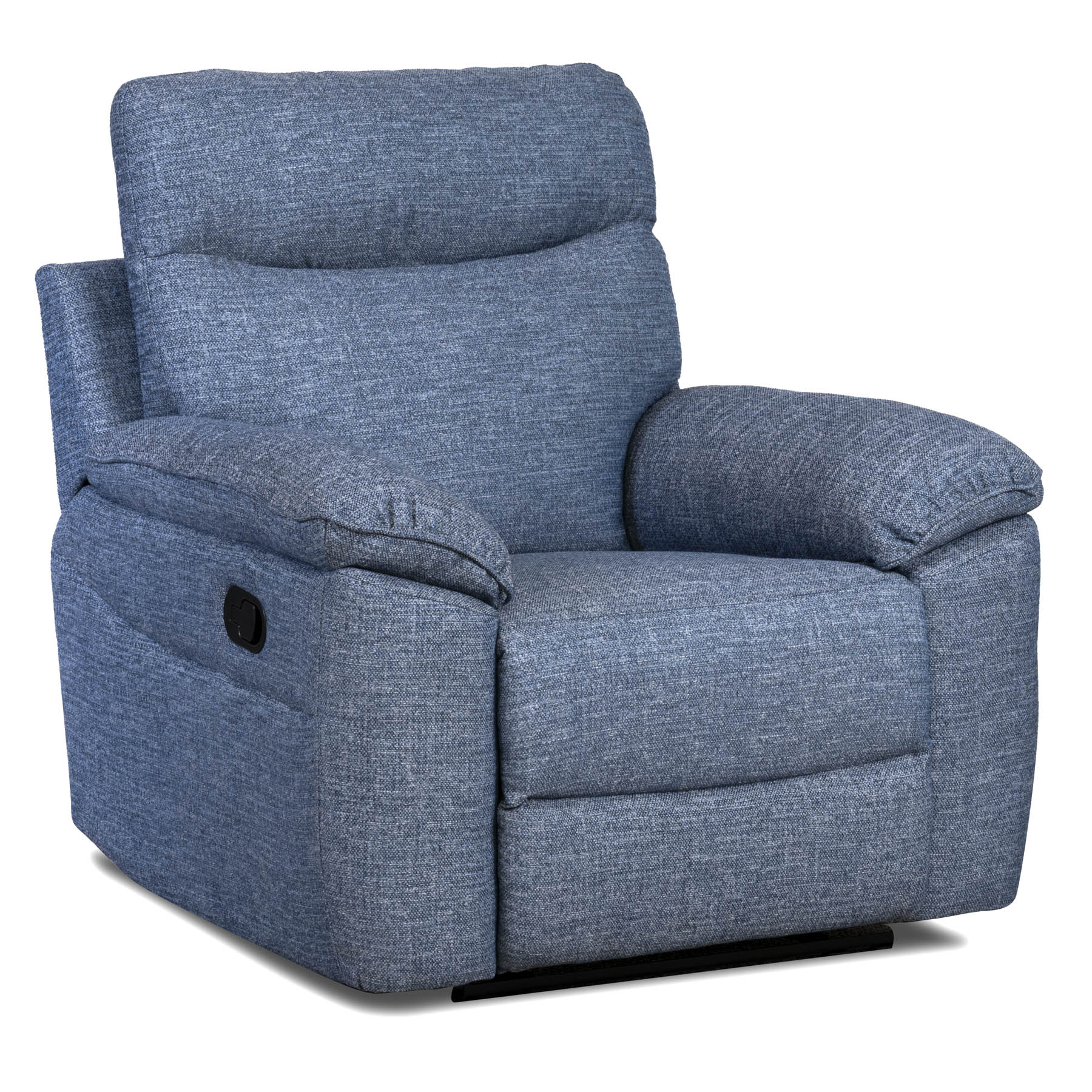 Blue recliner chair on a white background