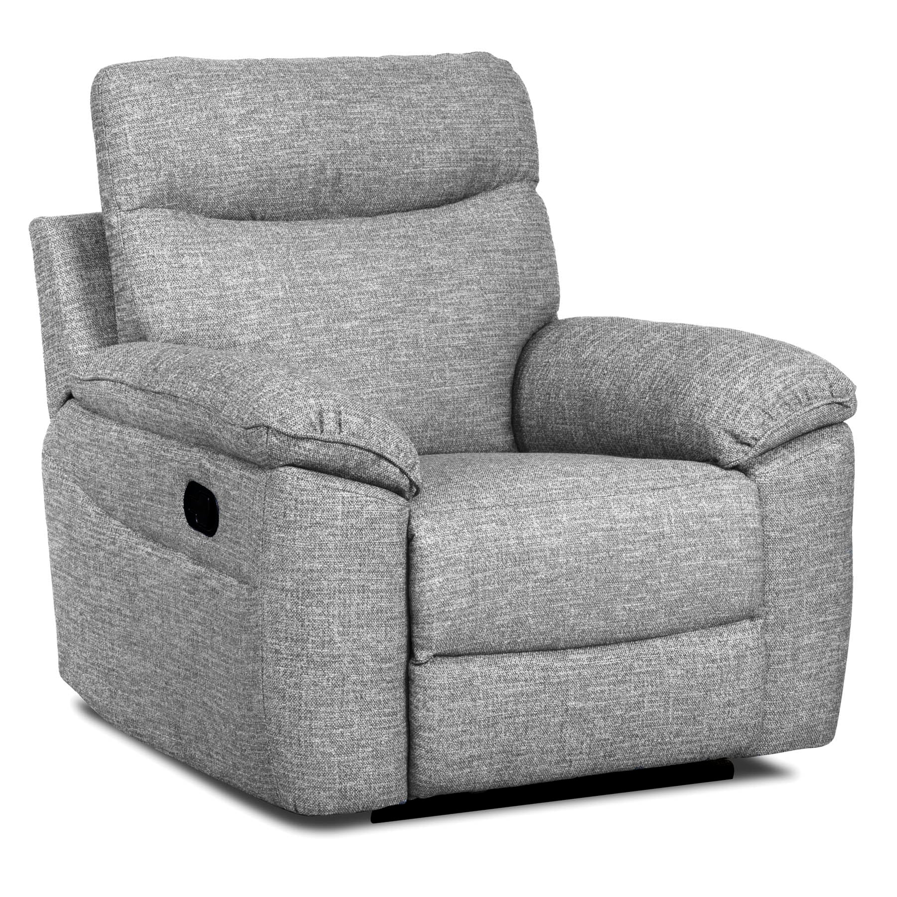 Gray recliner chair on a white background