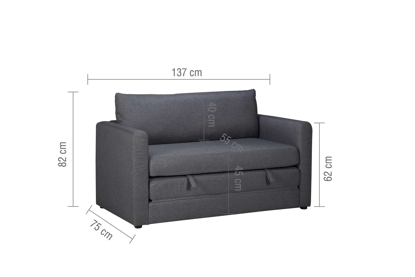 Eli Grey Fabric Fold Out Sofa Bed