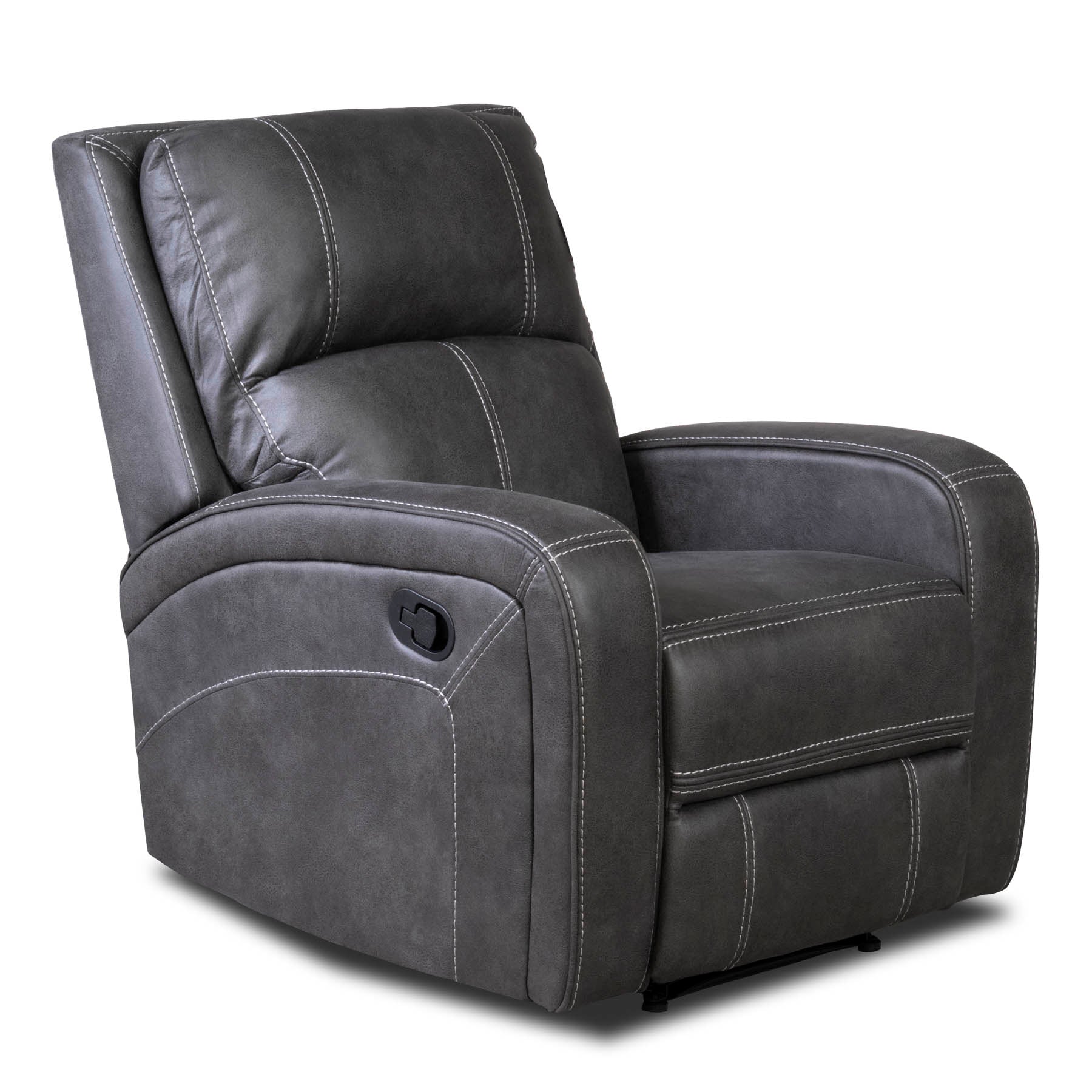 Gray recliner chair on a white background