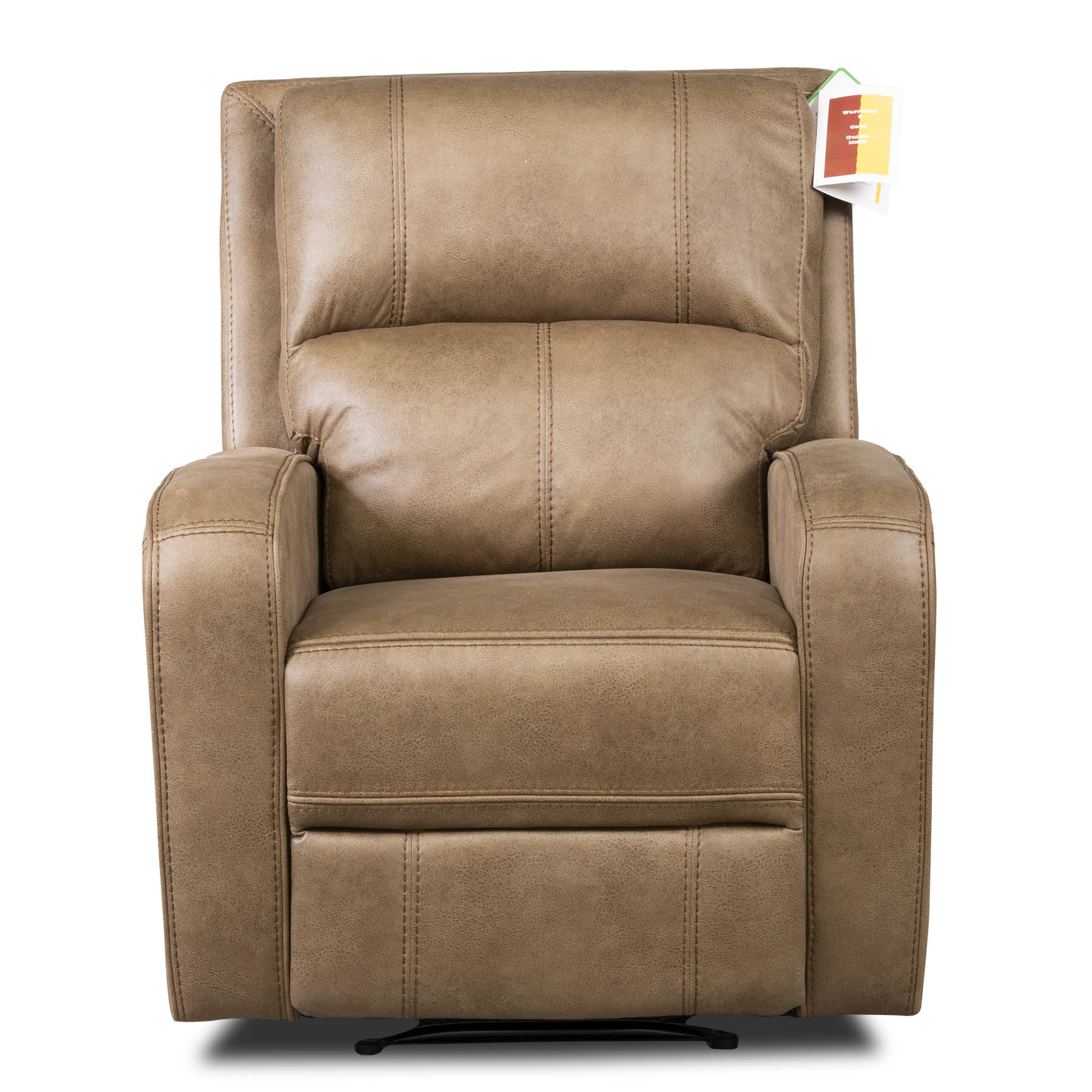 Tan Brown Fabric recliner sofa on a white background