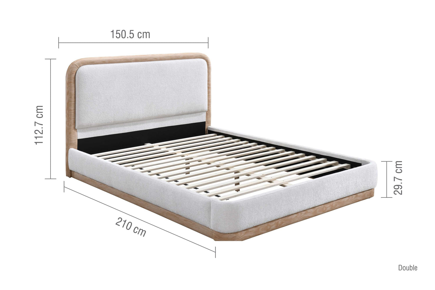 Girona Off White Fabric Bed