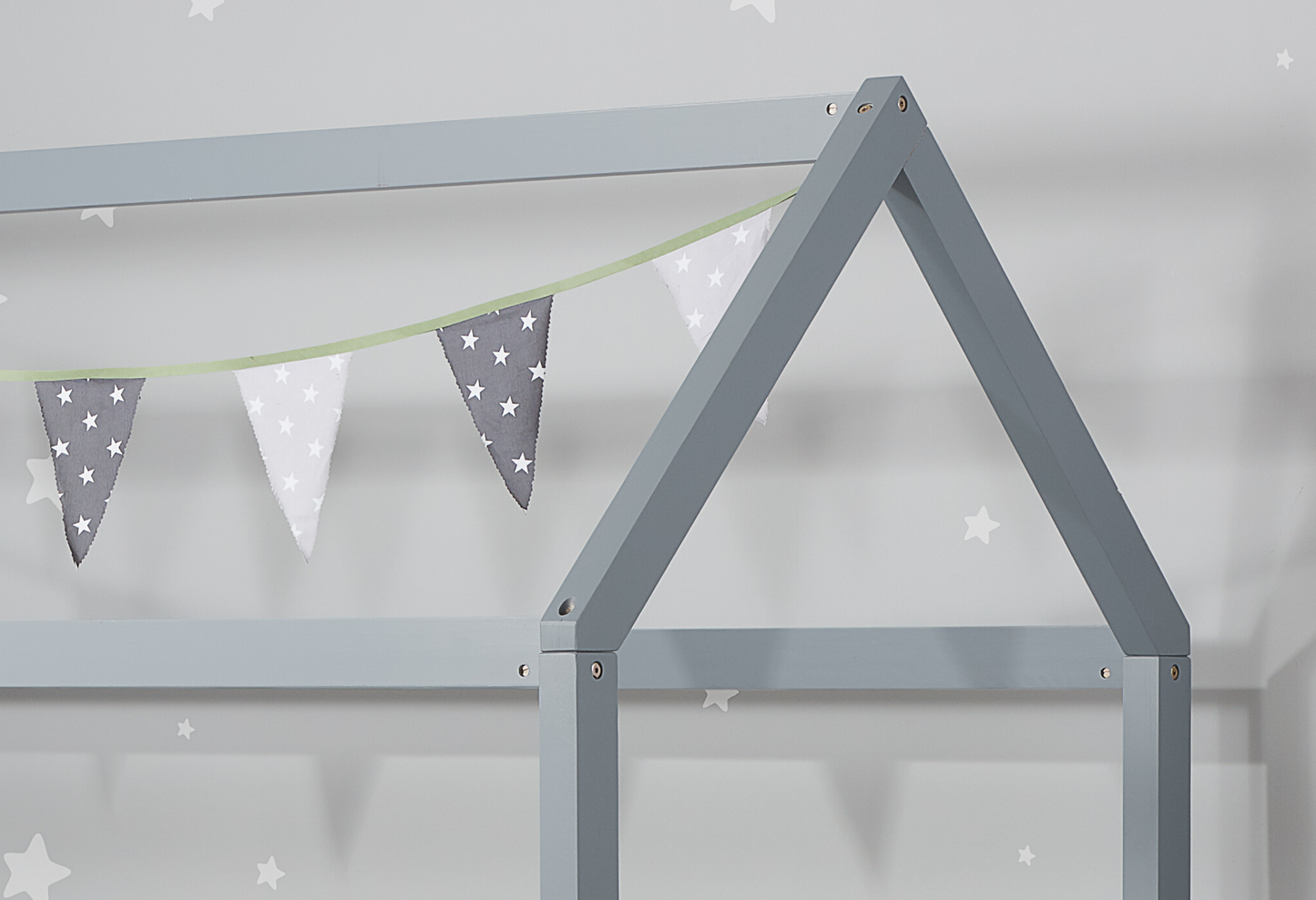 Kids Grey Themed House Single Bed
