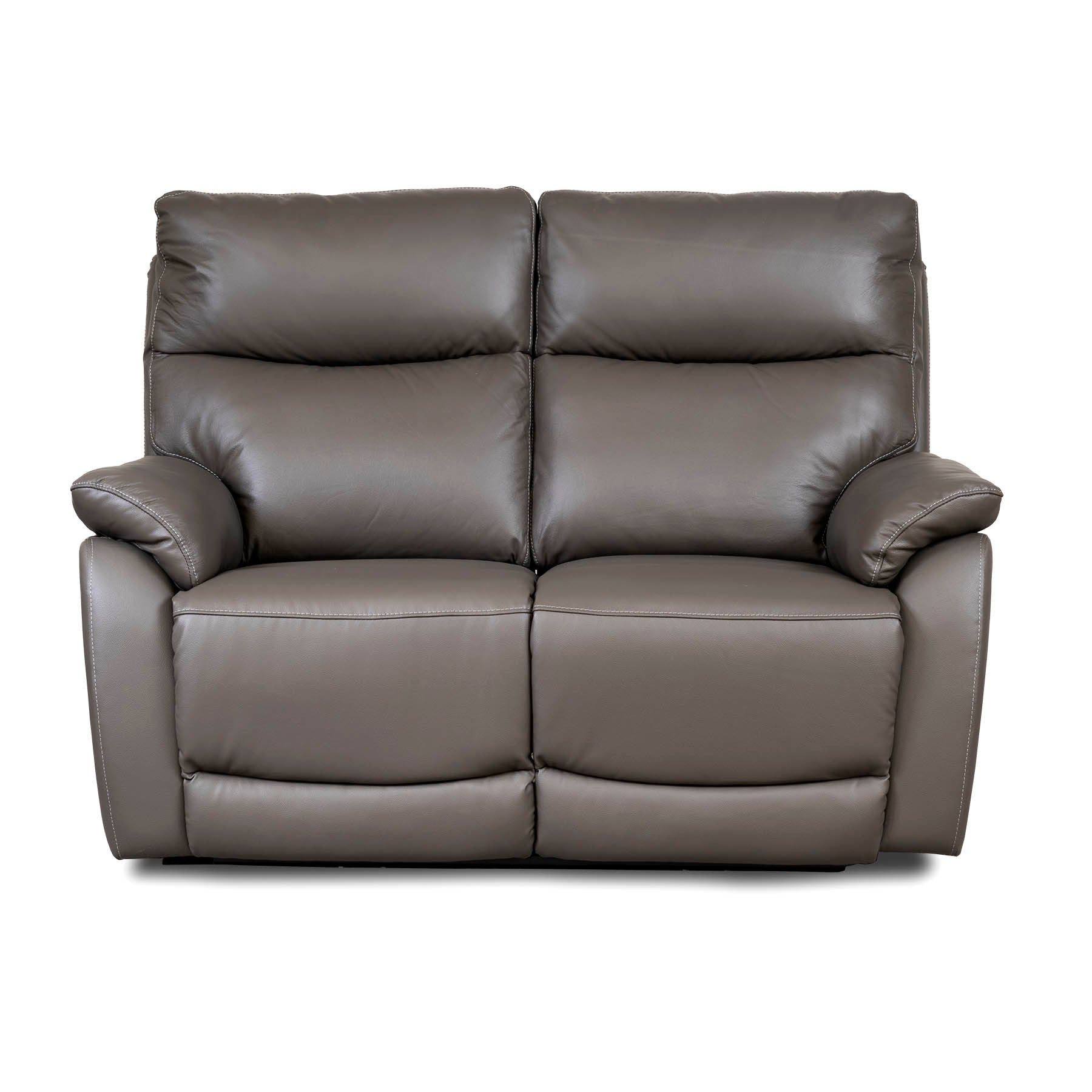 Gray leather sofa on a white background