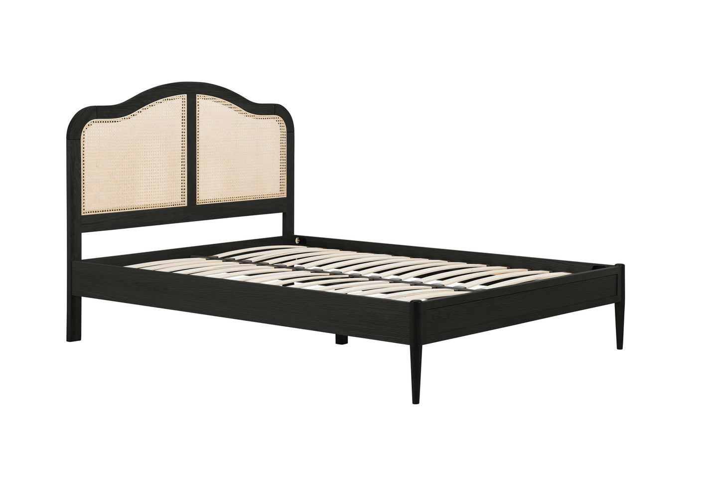 Leonie Black Rattan Wooden Bed
