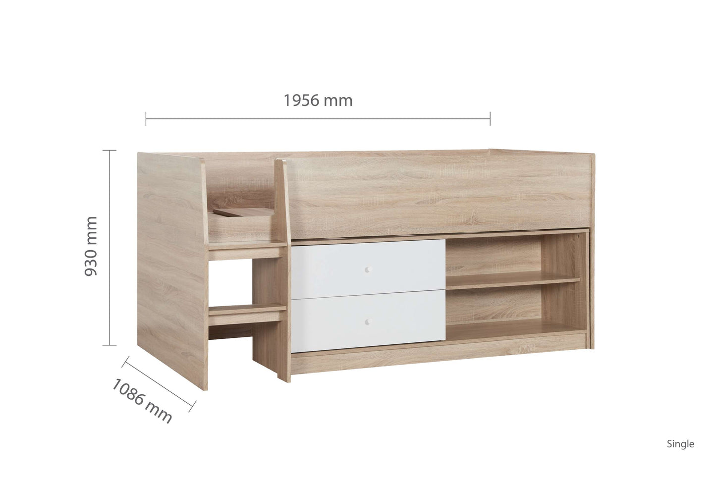 Leyton White & Oak Cabin Bed