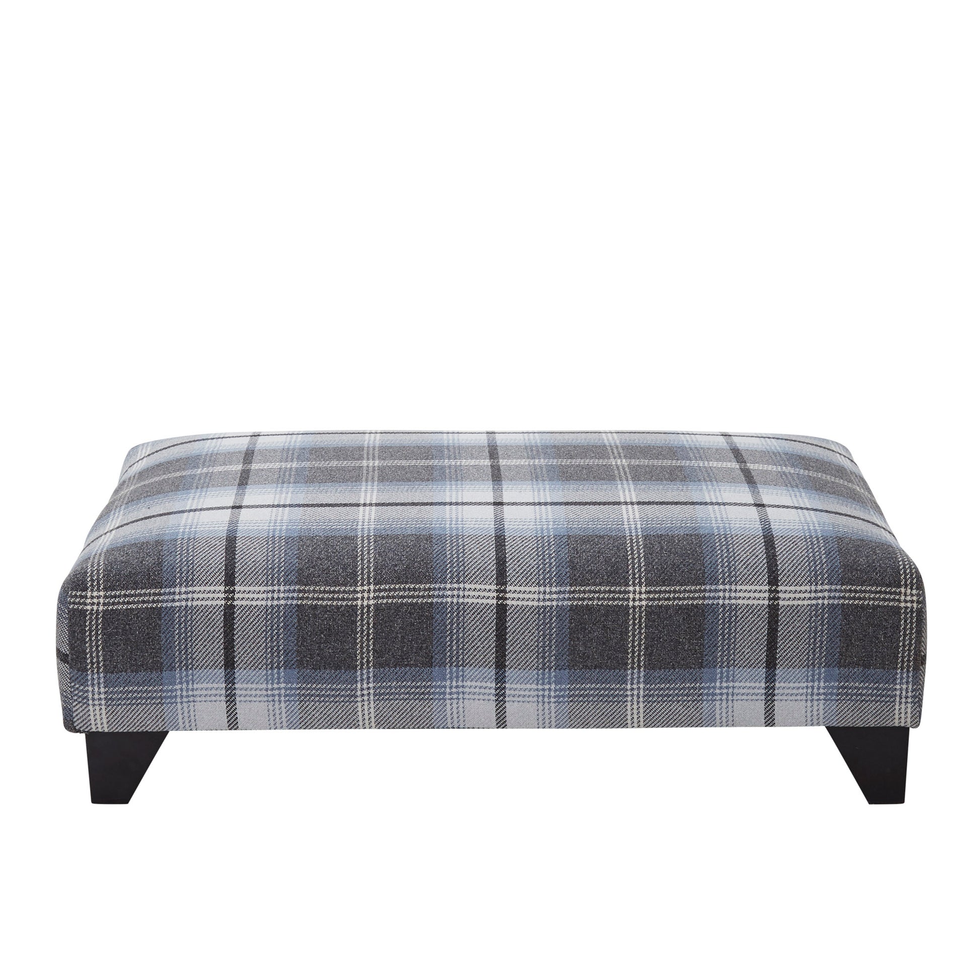 Plaid ottoman on a white background