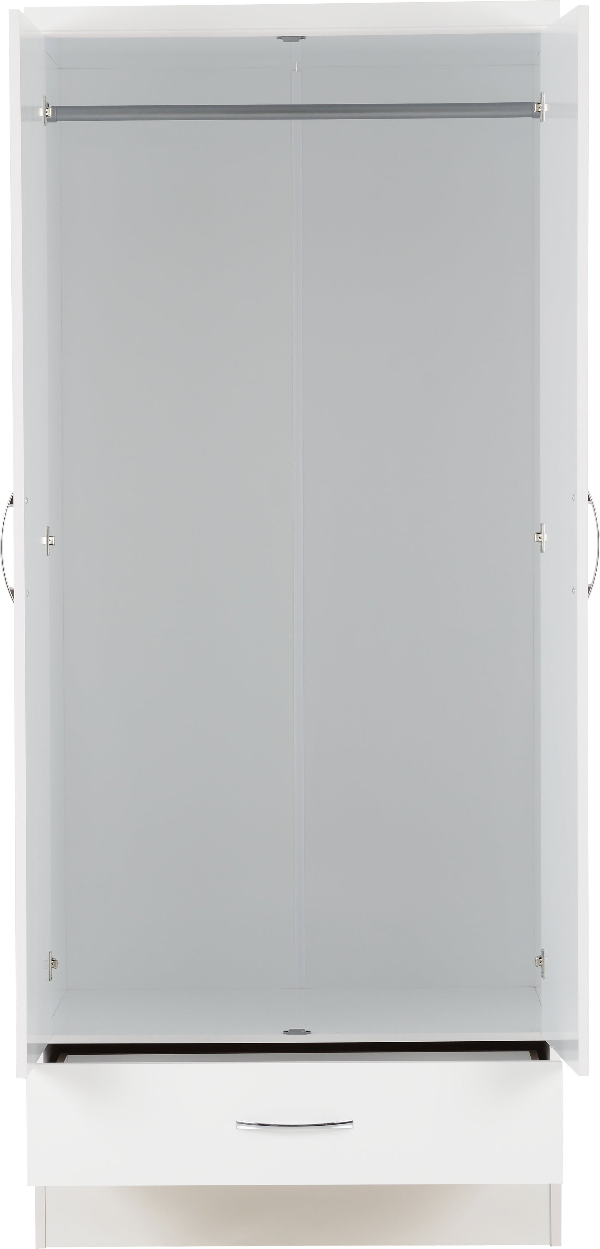 white 2 door wardrobe